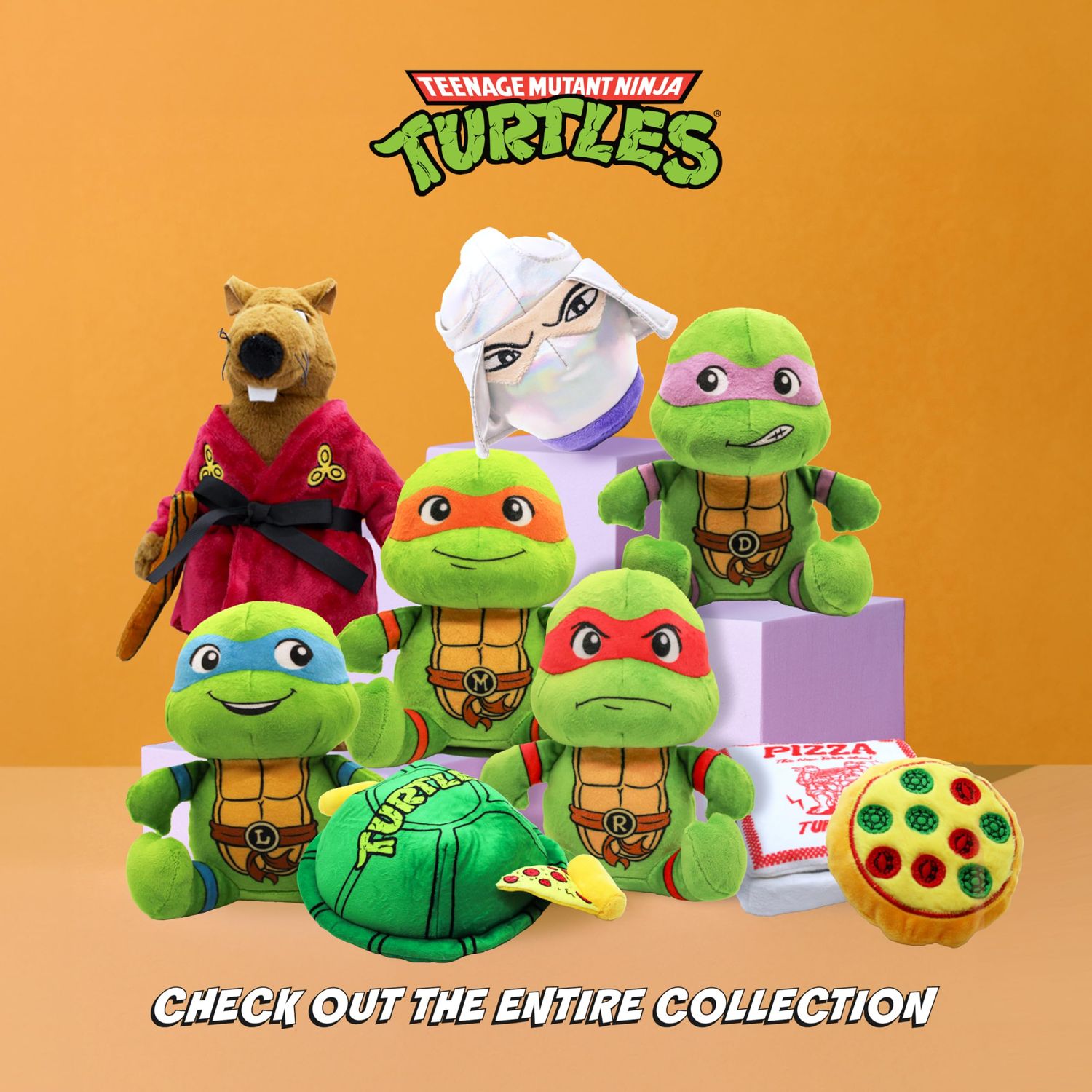 design LAB, Inc. Teenage Mutant Ninja Turtle Official Merchandise | TMNT Toys | Nesting Plush Dog Toy | Pizza Box with Pizza Slices | Great for Interactive Play!
