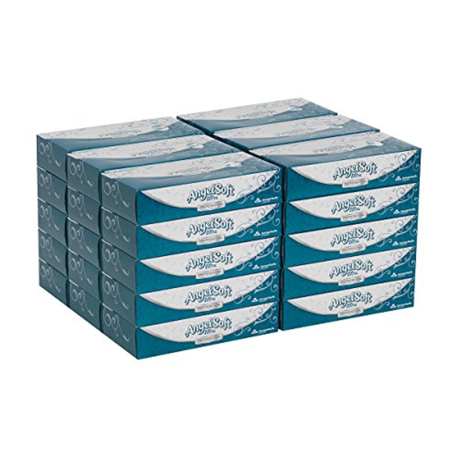 Angel Soft Ultra Professional Series Premium 2-Ply Facial Tissue by GP PRO (Georgia-Pacific), Flat Box, 48560, 125 Sheets Per Box, 30 Boxes Per Case
