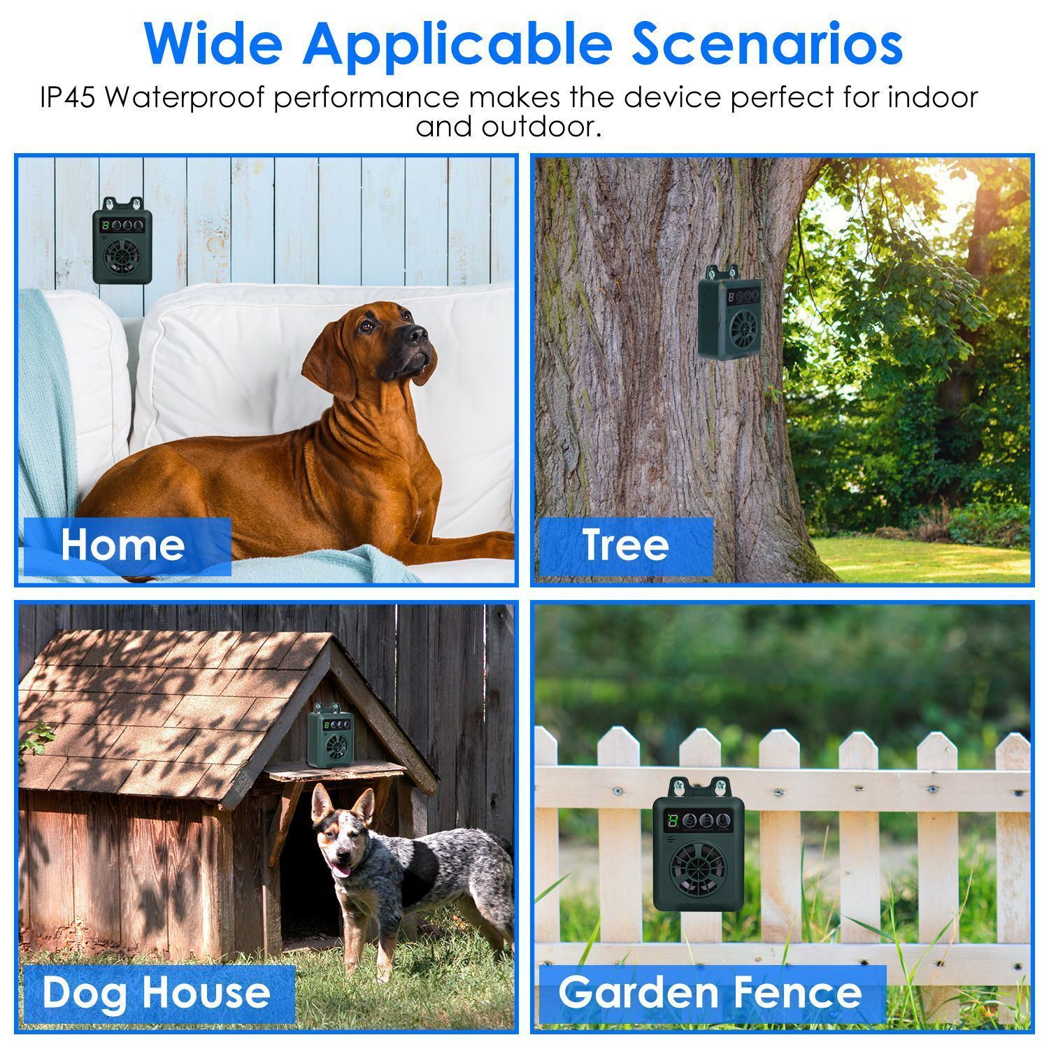 49.2Feet Outdoor Ultrasonic Anti-Barking Device Dog Bark Control Sonic Silencer