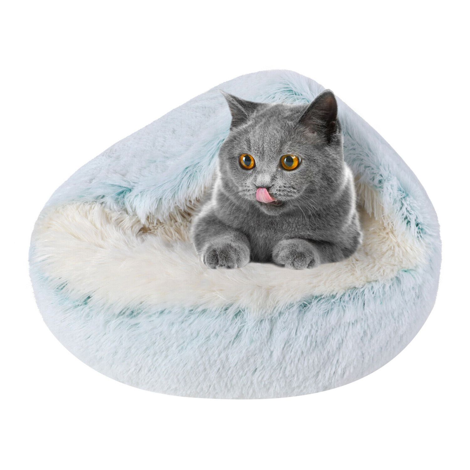Cat Bed Cave Round Plush Fluffy Pet House Donut Self Warming Pet Dog Bed Kennel