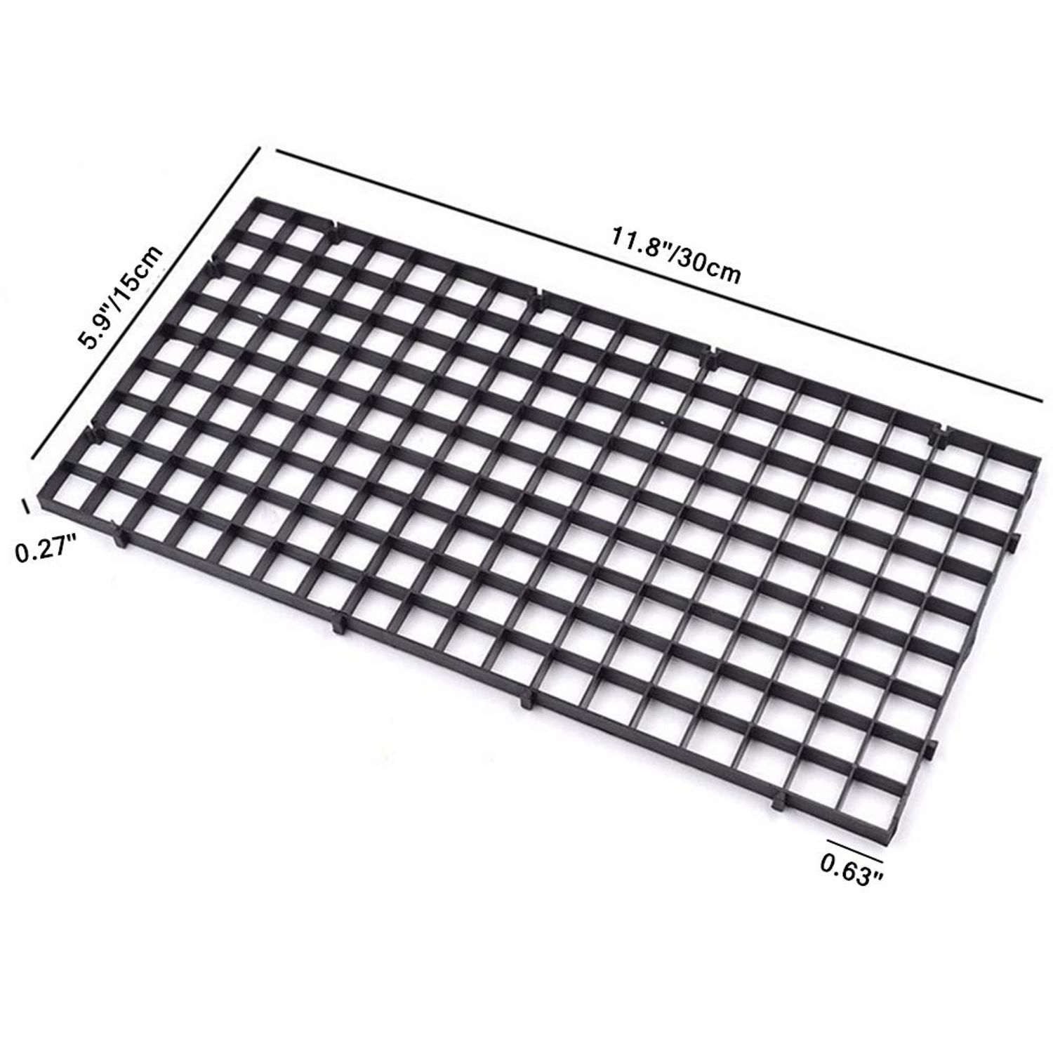 4 Pcs Aquarium Divider Tray Plastic Grid Aquarium Egg Crate Light Diffuser, Fish Tank Divider Filter Bottom Isolation with 8 Pcs Sucker Clip(Black)