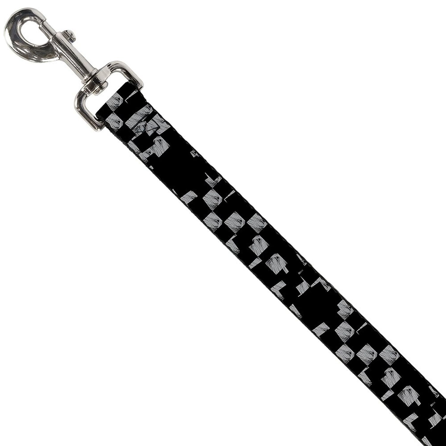 Buckle-Down Pet Leash - Scribble Checker Black/White - 6 Feet Long - 1.5" Wide