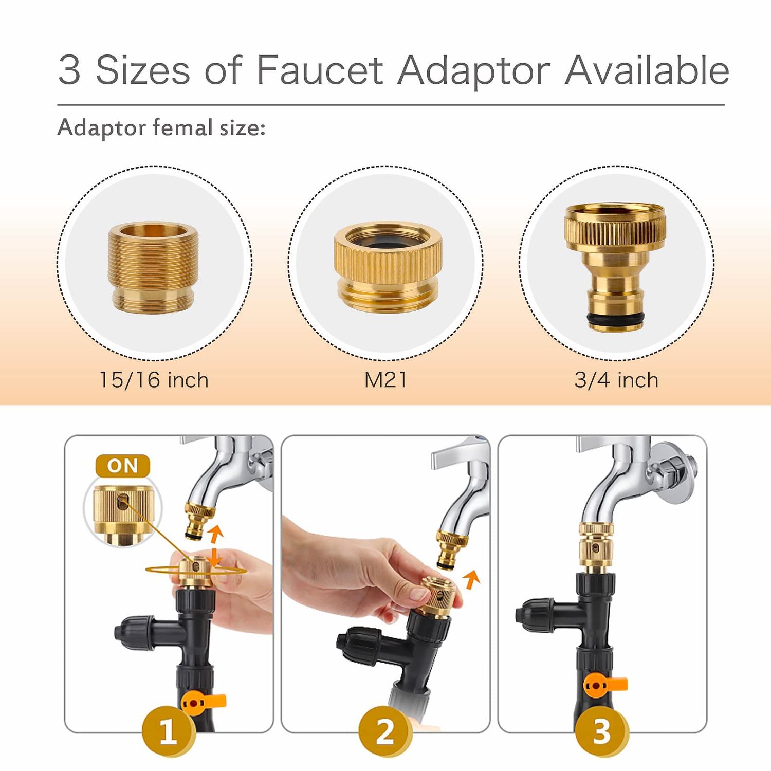 hygger Metal Aquarium Water Changer Replacement Parts, Faucet Nozzles Connectors (Metal)