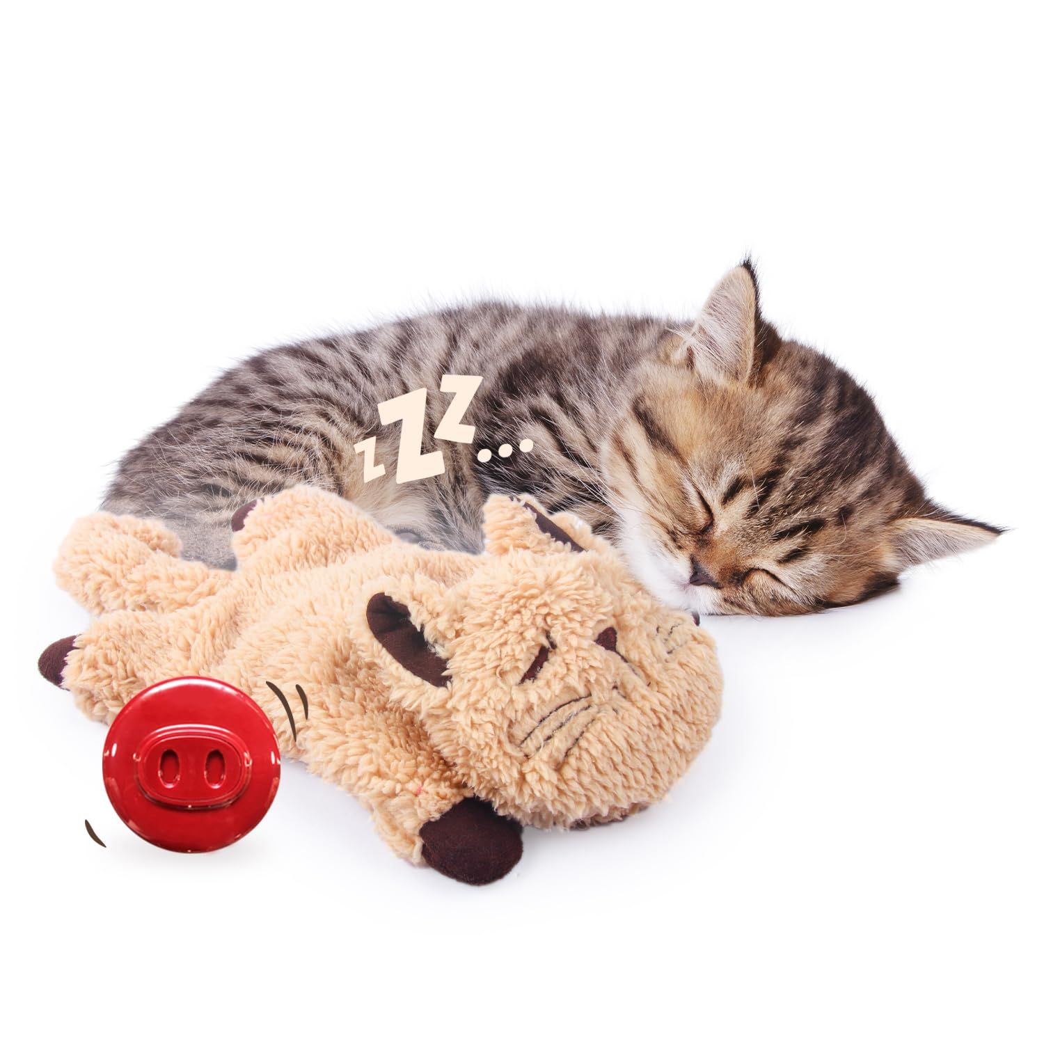 ALL FOR PAWS Cat Toys for Indoor Cats, Purring Cat, Catnip Toys, Cat Plush Toy, Cat Pillow, Anxiety Toys, Kitten Toys, Pet Toy