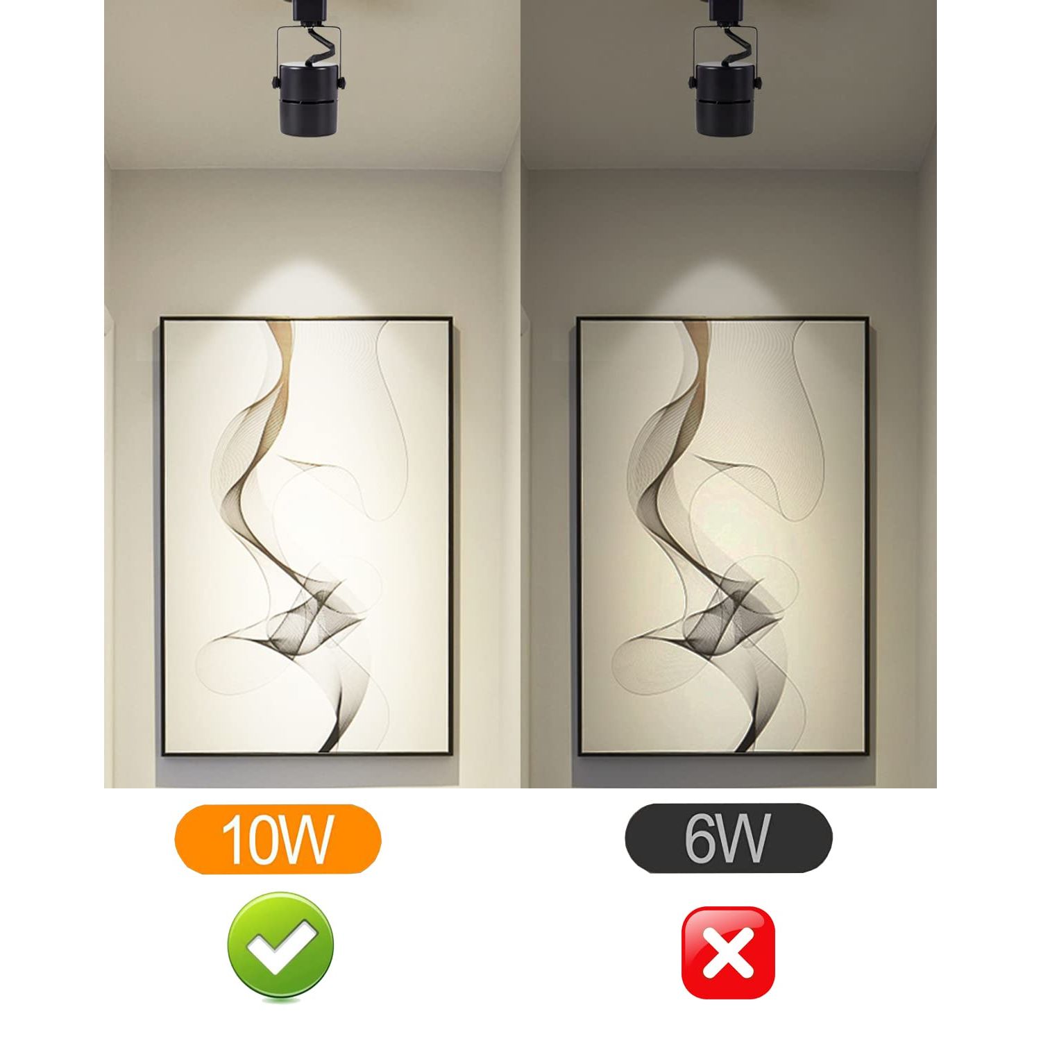 MOCAOIRE Track Lighting Heads, 10W 4000K Cool White Dimmable Bright LED Track Lighting Fixtures for Accent Retail Kitchen Artwork,120V Linear Track Light H Type-CRI90+ 24° White - 16 Pack (Black)