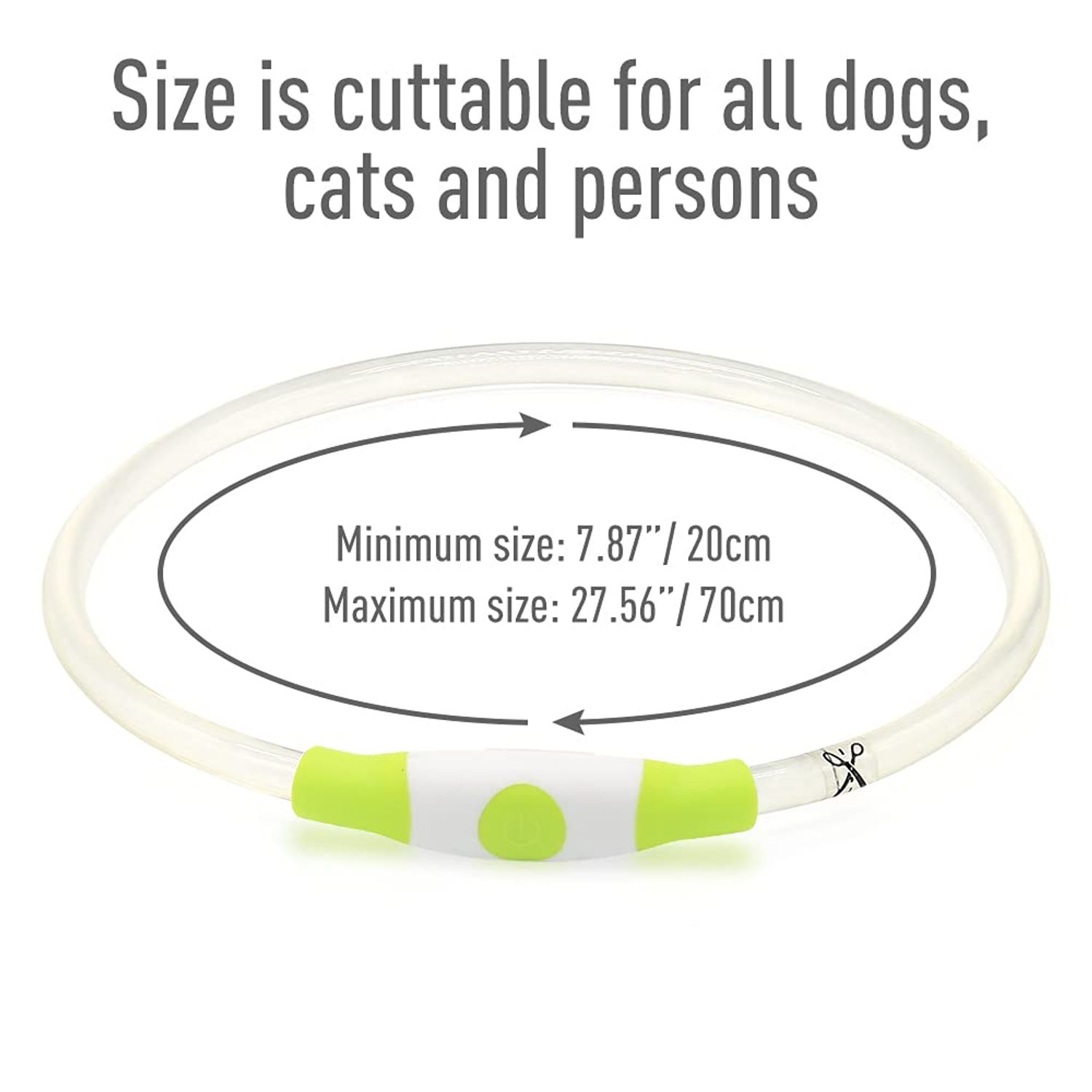 Colaseeme LED Dog Collar Light Up Dog Collars 1 Count USB Rechargeable TPU Glow Safety Basic Dog Collars for Large Medium Small Dogs (Green)