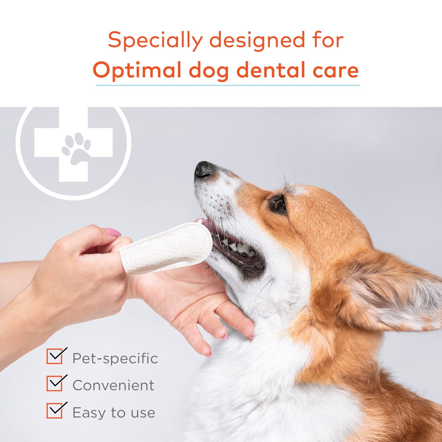 ARCA PET Dental Finger Wipes for Dogs - 50 Wipes - Vet Formulated Dog Dental Teeth Cleaning Wipes for Dogs - Pre-Soaked Oral Cleaning Pads - Reduces Plaque, Tartar & Dog Breath Freshener