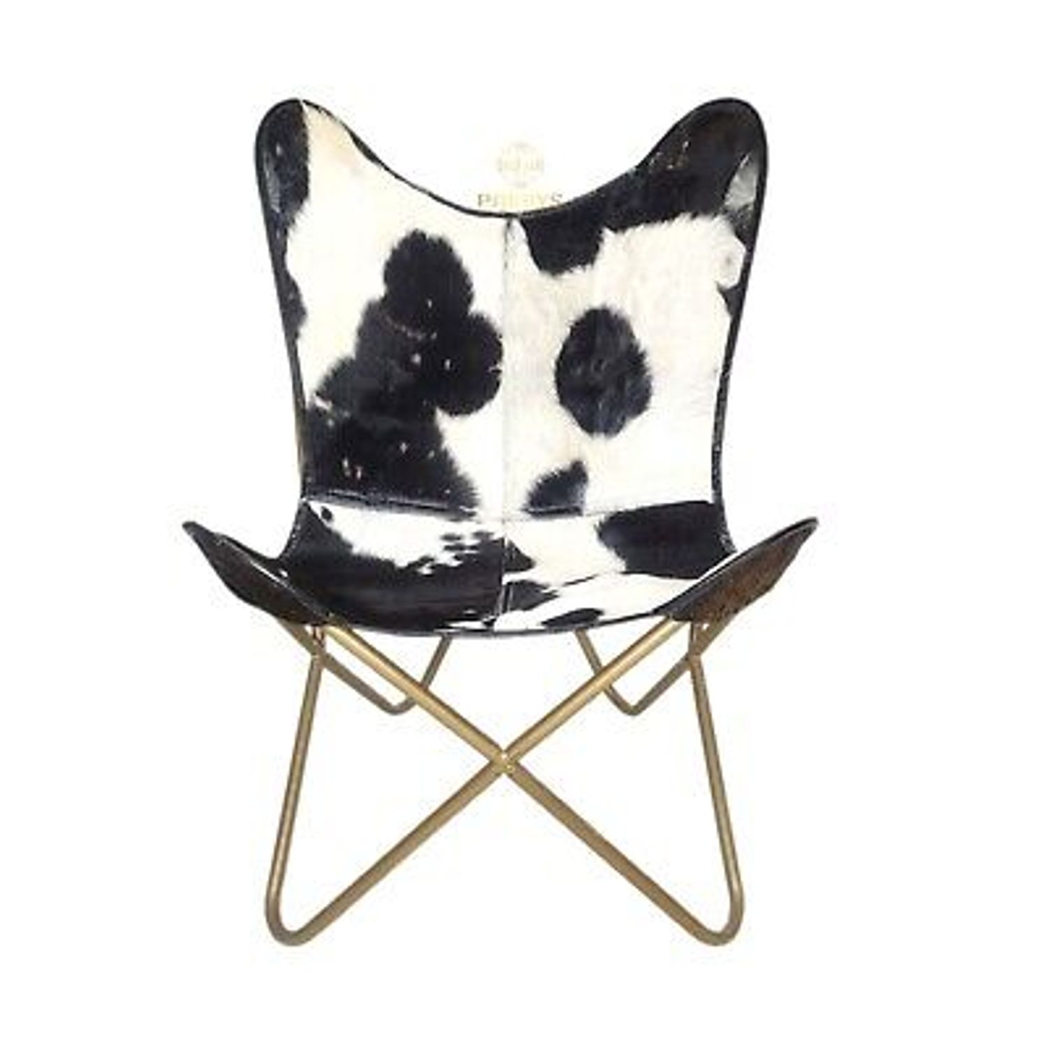 Black  And White Genuine Leather Office Chair, Handmade Relaxing Chair PL2-128