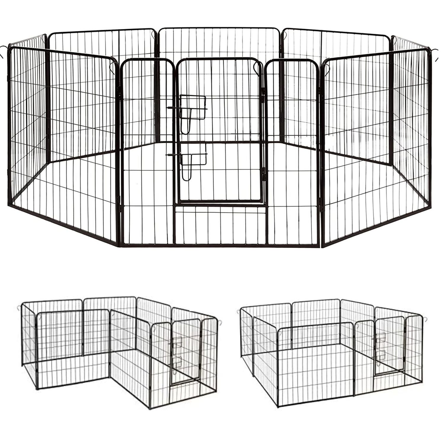 ALEKO Folding Pet Playpen Dog Kennel Pen Exercise Cage Fence 8 Panel 32X24 In