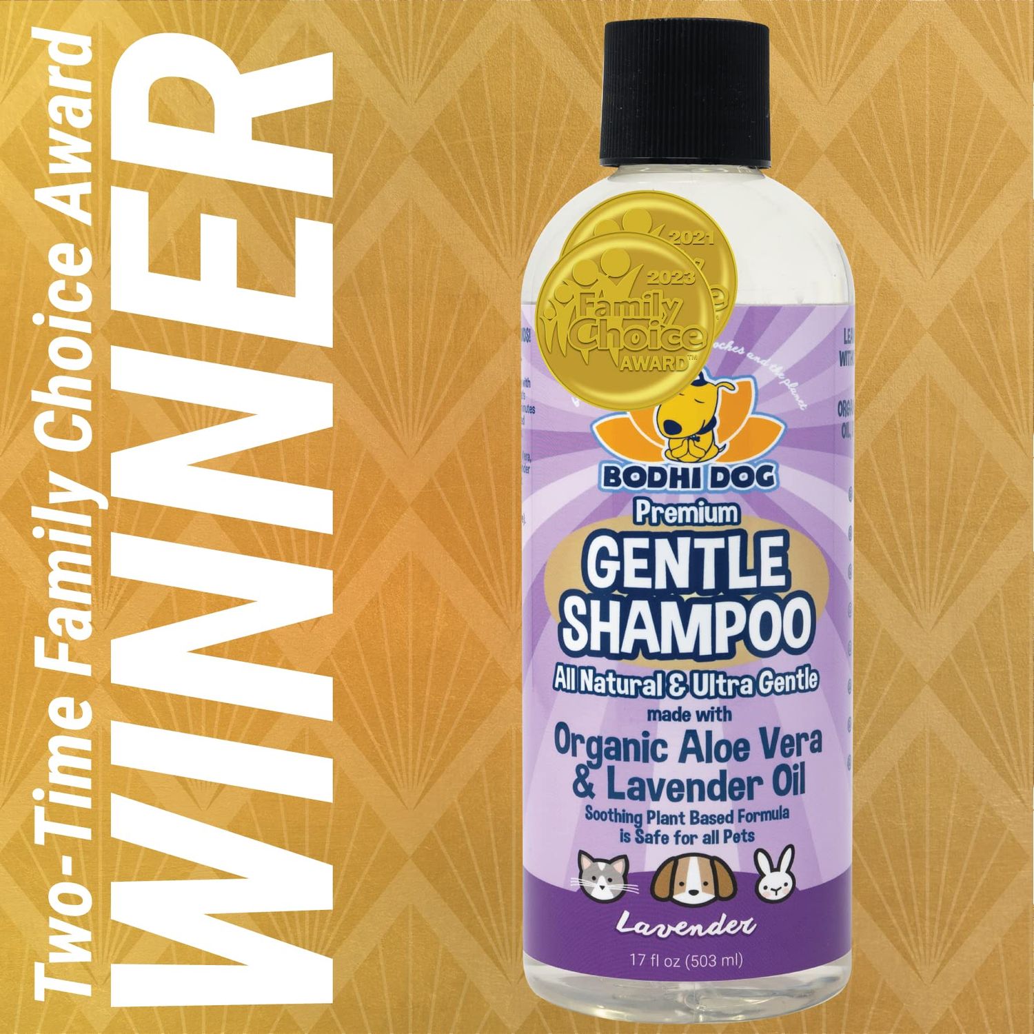 Bodhi Dog Premium Gentle Shampoo - Soothing, Ultra-Gentle Puppy Shampoo with Aloe Vera & Lavender Oil - Natural Moisturizing Pet Wash for Puppies, Dogs & Cats (17 Fl Oz)