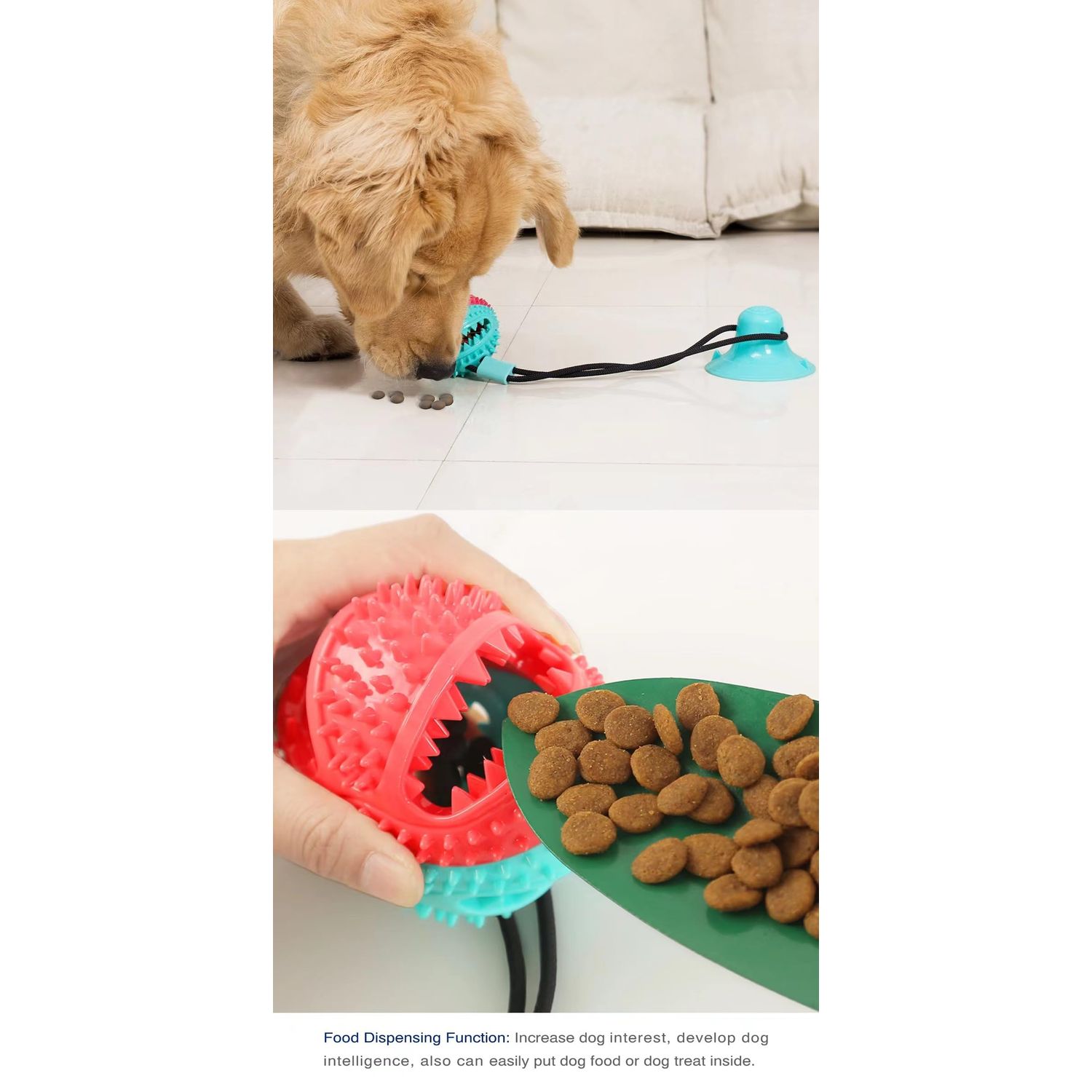 EFYUE Interactive Dog Toy, A Dog Toy Ball with A Built-in Sound，Dog Puzzle Treat Food Dispensing Ball Suitable for Small, Medium Sized Dog Toys