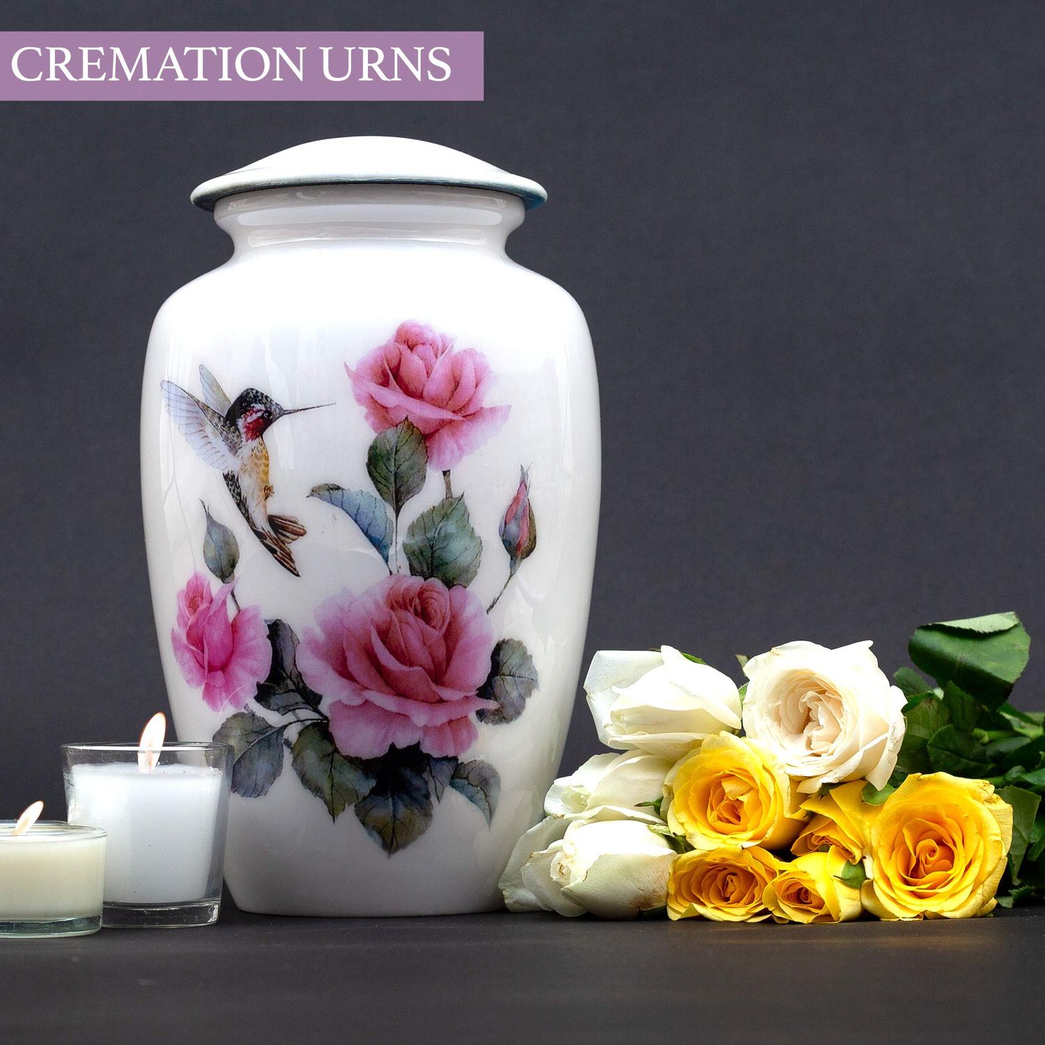 BOLD & DIVINE Adult Hummingbird Cremation Urn | Human Ashes Adult Memorial urn, Burial, Funeral Cremation Urns | 200 Cubic Inches (Large Adult)