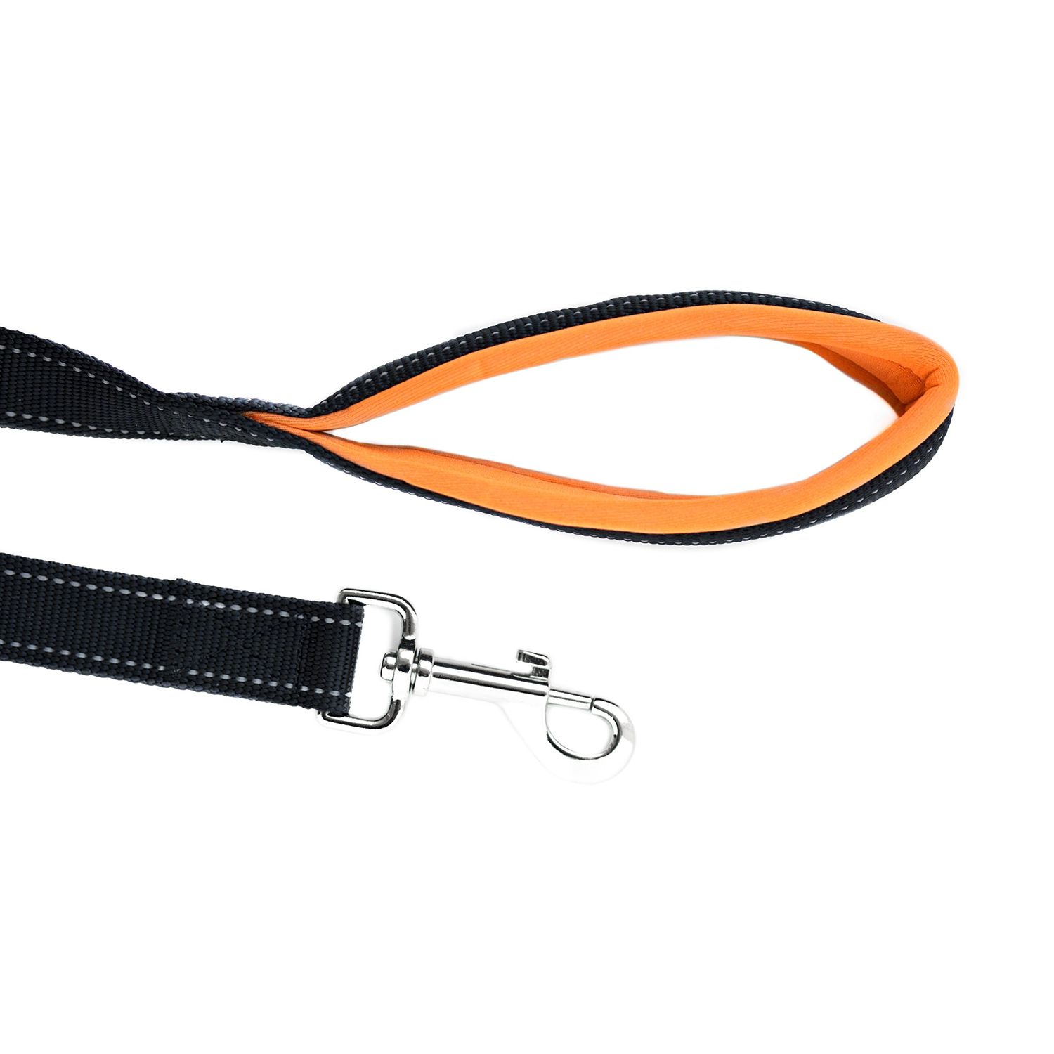 Mighty Paw Dual Handle Dog Leash - Reflective for Night Safety - Padded Leash - Dog Leash with Two Handles - Dog Leash with Carabiner Clip - Traffic Handle Leash - 6 Feet Long Dog Leash (Black/Orange)