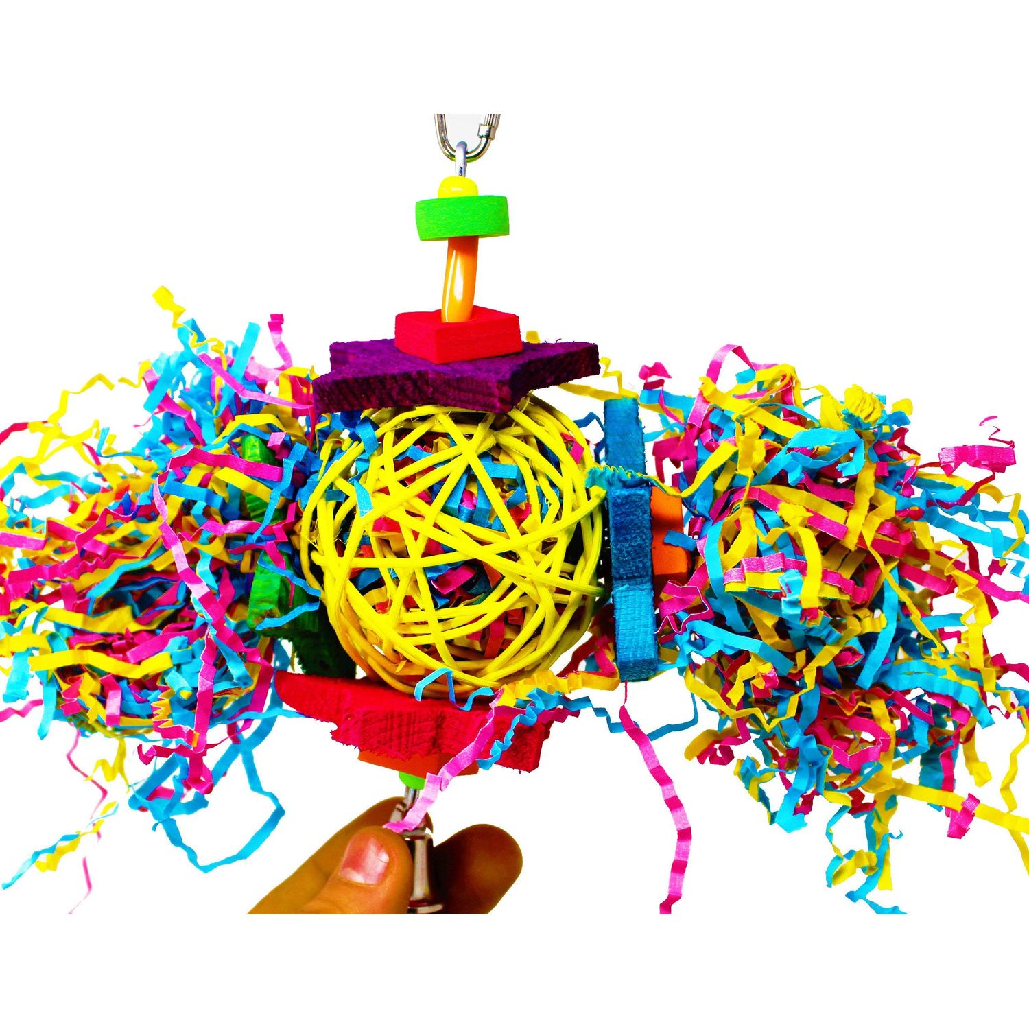 Bonka Bird Toys 1839 Foraging Star 7" High by 8" Wide, Medium Parrot Chew Shred Forage Cage Toy, Conure, Pionus, Quaker, and Similar Birds