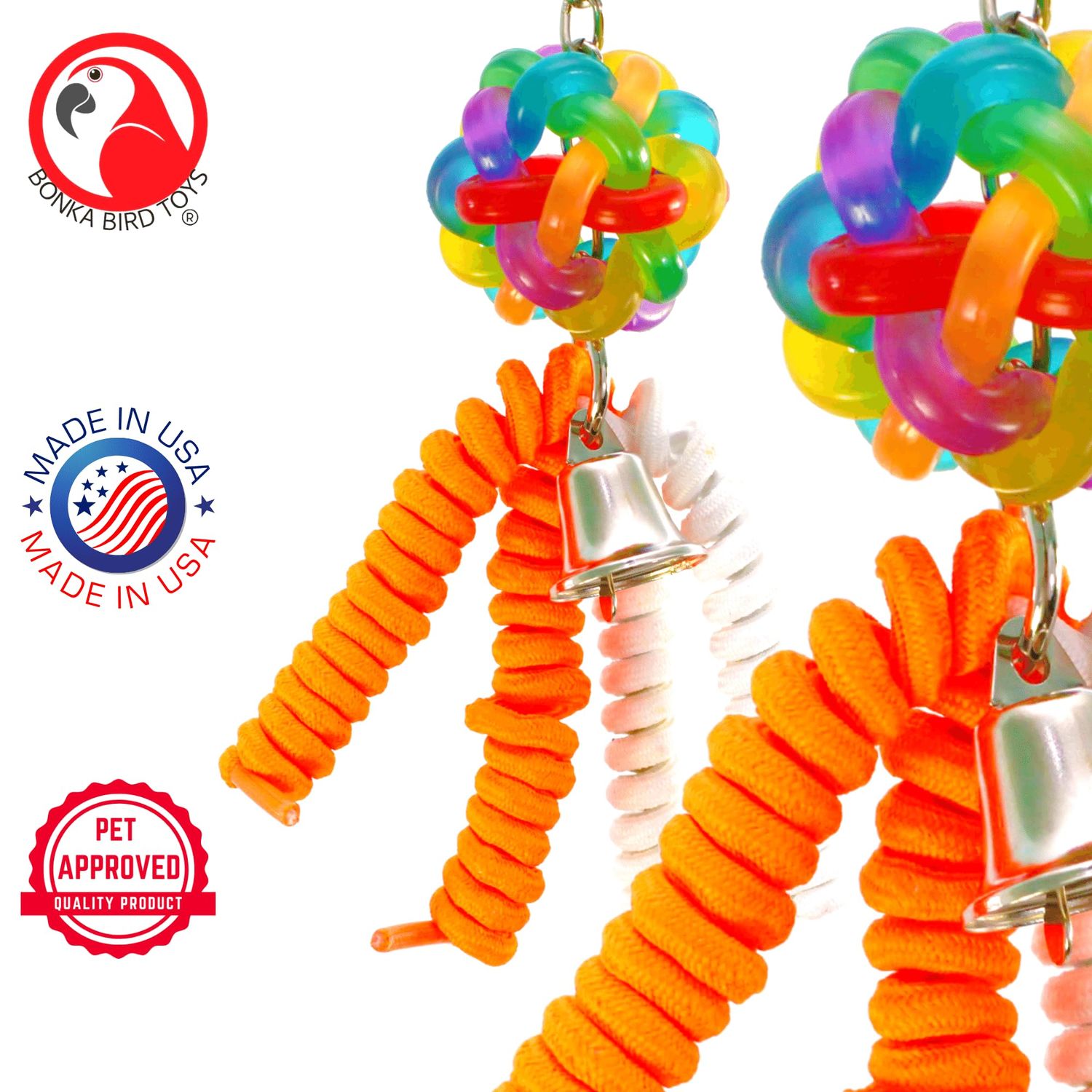 818 Wibbly Lace Bonka Bird Toys Colorful Pullable Boing Parrot Parrotlet Parakeet Cockatiel Quaker