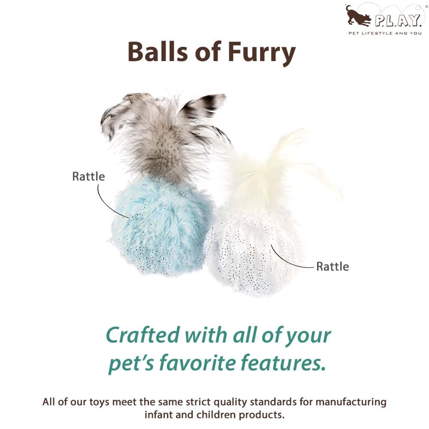 P.L.A.Y. Cute Cat Toys - Holiday & Christmas Themed Organic Catnip Filled Toy, Great for Adult Cats and Kittens - Machine Washable, Recycled Materials, Crinkles, Fur (Kitten Mittens, Set of 2)