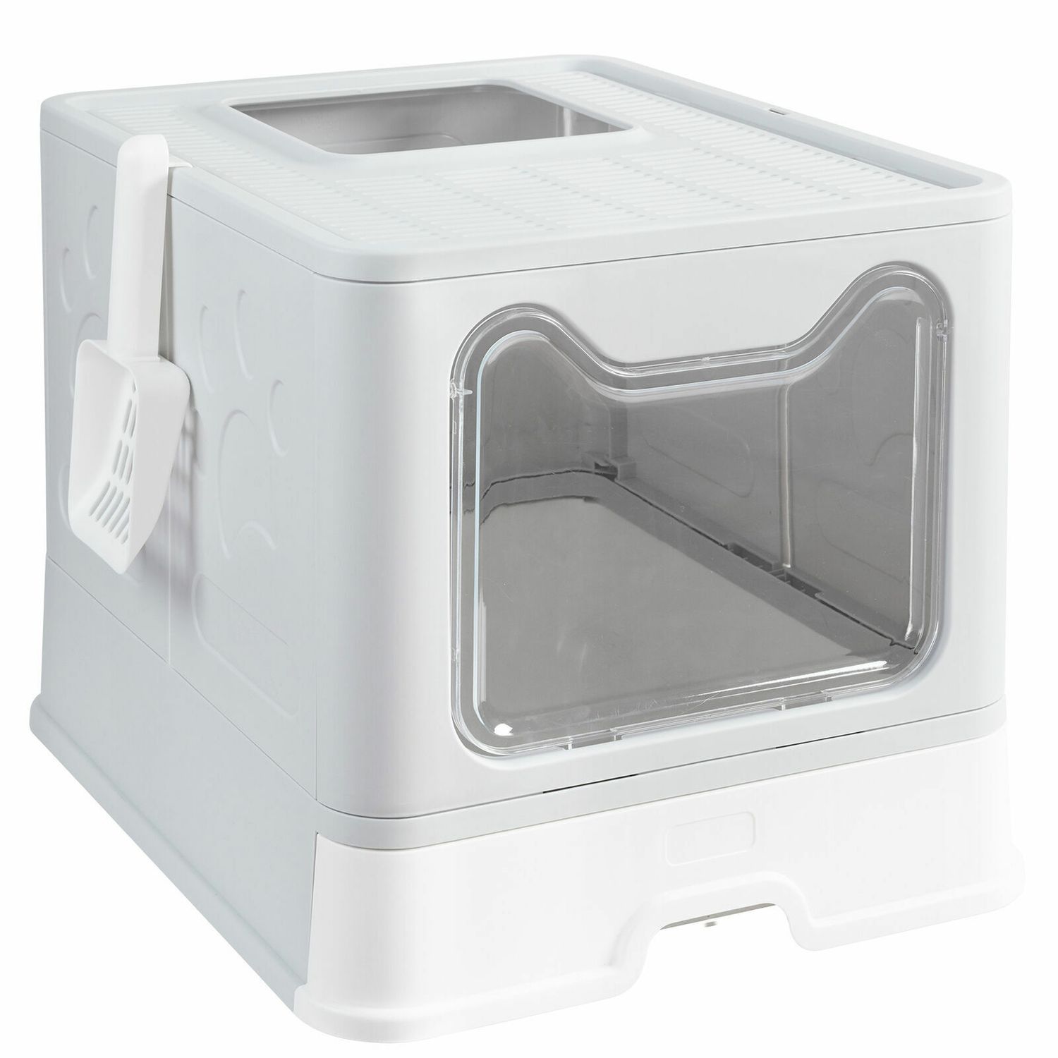 Large Pet Cats Toile Cat Litter Box Portabe Fully Enclosed Removing Double Door