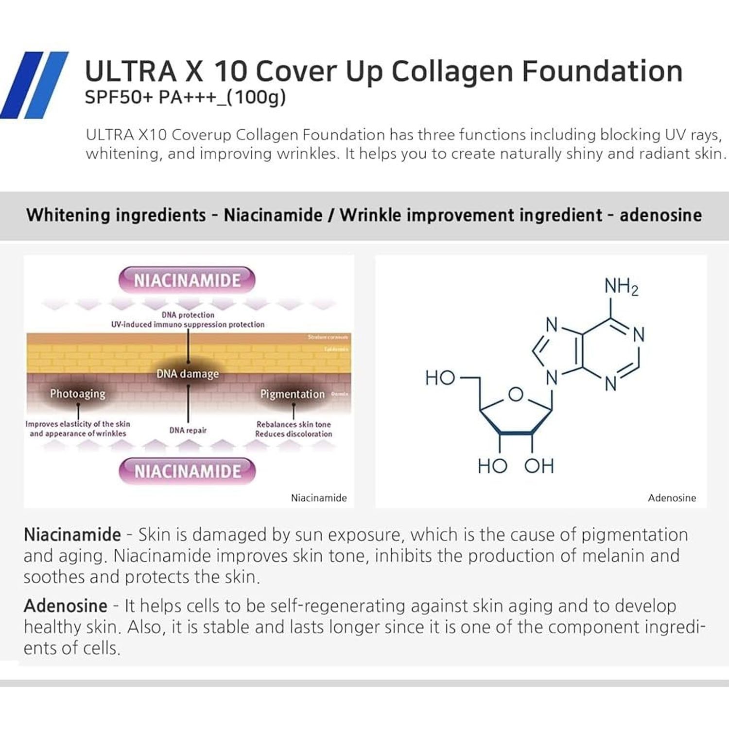 Enough Ultra X10 Cover Up Collagen Foundation, Hydrating Foundation for Dry Skin, Korean Skin Care Tinted Moisturizer Sunscreen, Makeup Cosmetics for Women SPF 50+ PA+++ 3.53oz (#23 Natural beige)