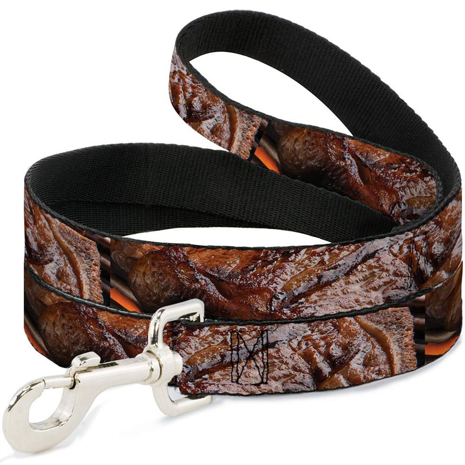 Dog Leash Vivid Grilled Steak 6 Feet Long 1.0 Inch Wide