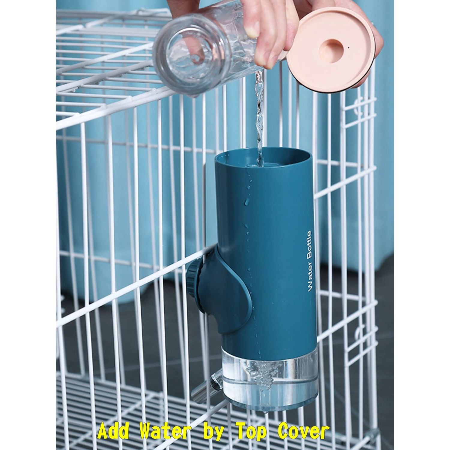 DEYACE Dog Crate Water Bottle Stainless Steel Leak-Proof Ball 24oz Top Fill Dog Water Dispenser for Cage