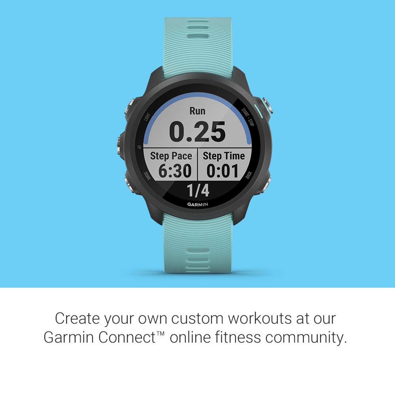 Garmin Forerunner 245 Music, GPS Running Smartwatch with Music and Advanced Dynamics, Aqua (Renewed)