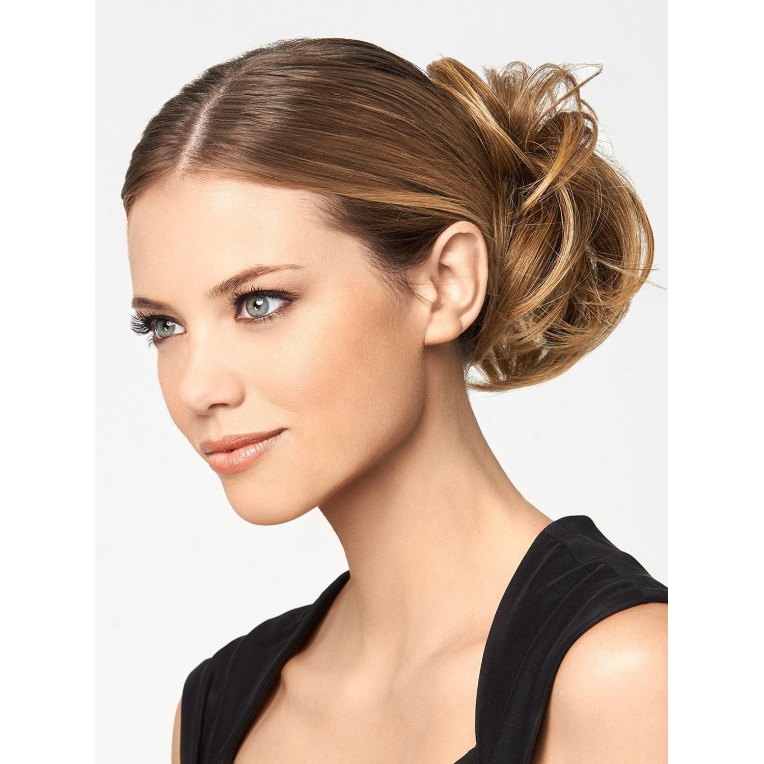 Modern Chignon Color R4 MIDNIGHT BROWN - Hairdo Extensions Claw Clip Loose Hair Bun Tru2Life Heat Friendly Synthetic Soft Waves Hairpiece