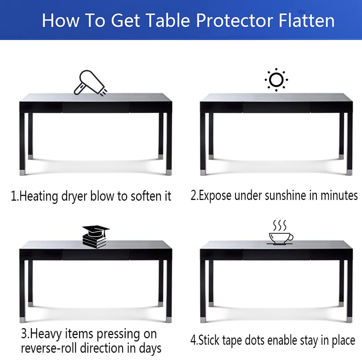 Square 20x20" Clear Vinyl Table Cover Protector Desk Protector Mat Mat Plastic Chair Mat Thicken Crystal Kitchen Table Pad Tablecloth for Pet Feeding Mat Coffee Living Room Bedside Table Wipeable