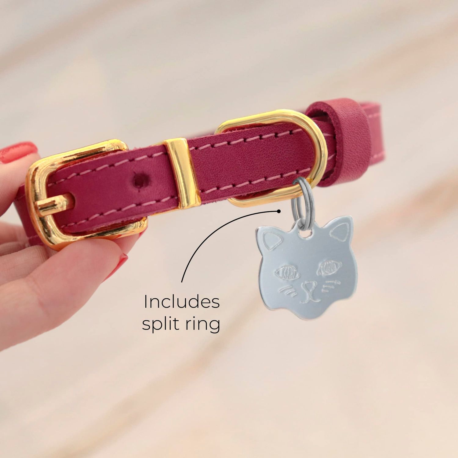 Custom pet tag ID, Personalized Stainless Steel Oh Shit I'm Lost Dog tag, Engraved Cute paw for Puppies with Ring Included (Cat Shape)