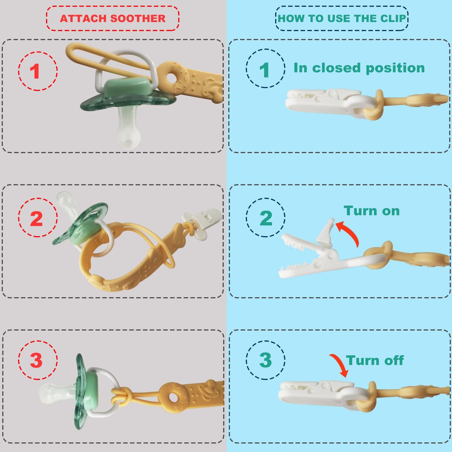 Pacifier Clip MOBU 4 Pack Silicone Pacifier Clips Holder for Baby Boy Girl Newborn Essentials One Piece Design Universal Pacifier Holder Birthday,Shower Gift (4 Colors_Ⅰ)