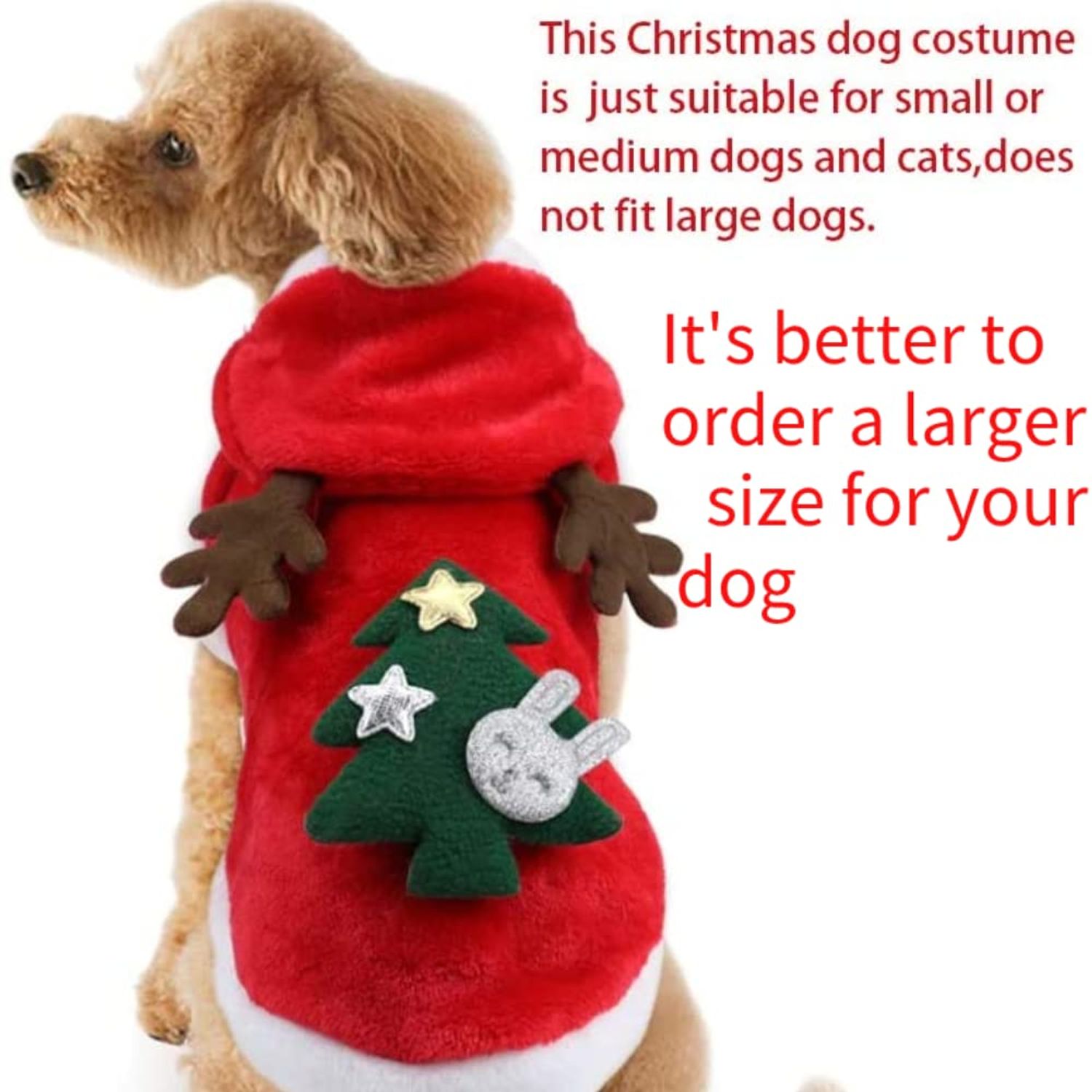 Pet Dog Christmas Clothes Costume, Dog Clothes for Small Medium Dogs and Cats