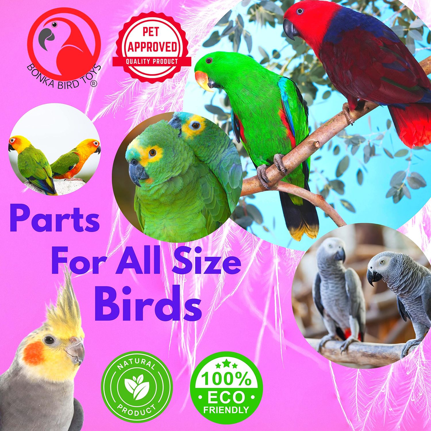 Bonka Bird Toys 2088 Balsa Brick Parrot Foot Craft Talon Cage Part Toy Conure Macaw