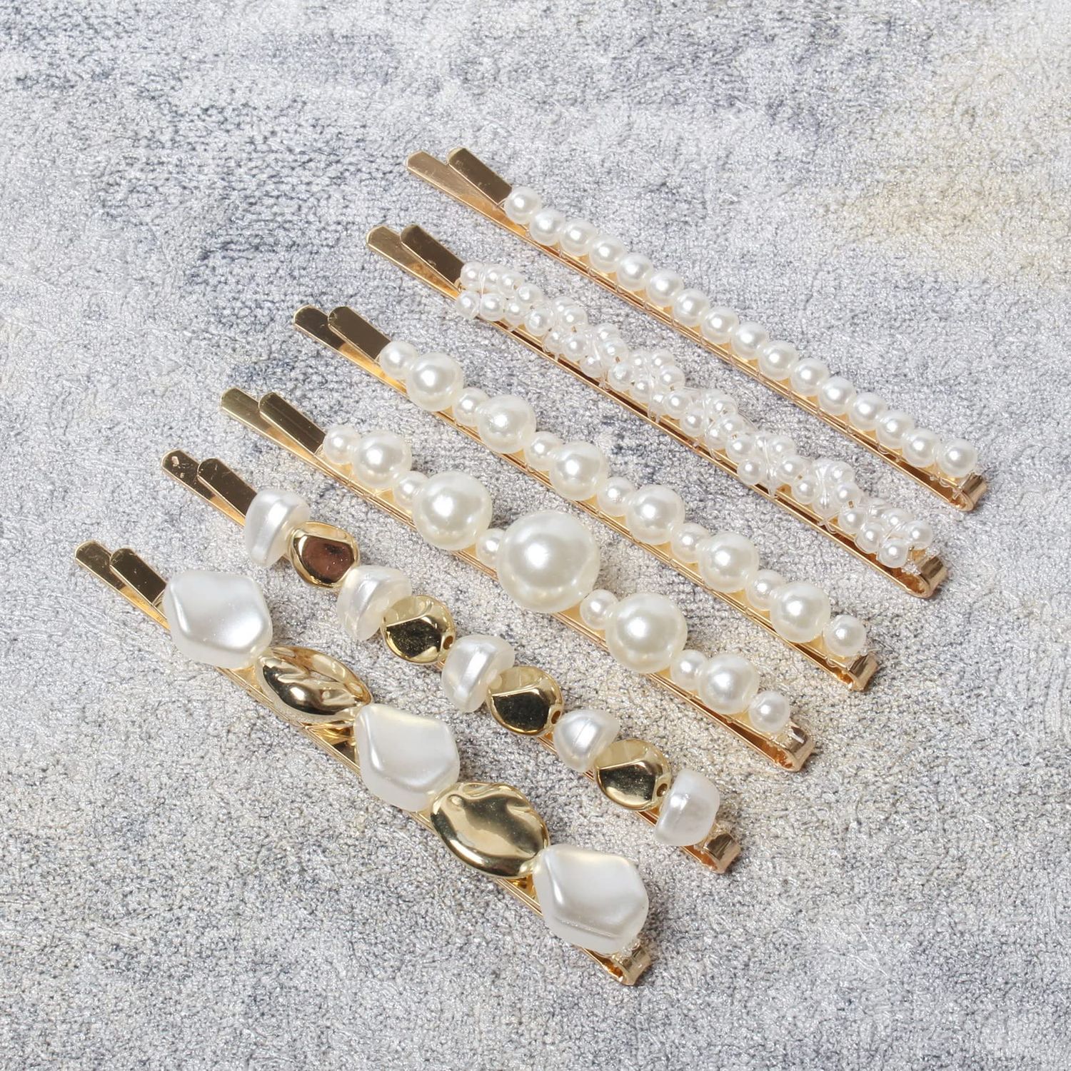 10 Pack Pearls Hair clips for Women Girls Cute Crystal Hair Slides Beaded Hairpins Stone Hair Grips Handmade Metal Gold Hair Barrettes Hair Accessories