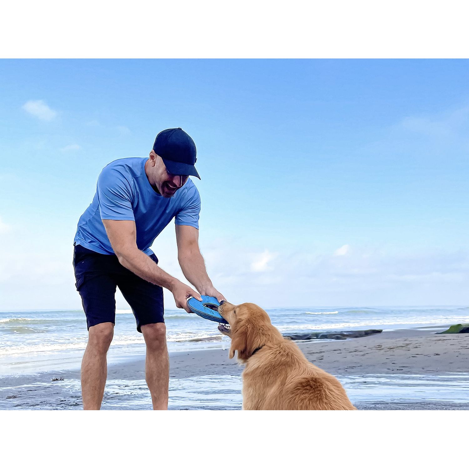SuperChewy Tough Floating Dog Water Toy Strong Natural Rubber | Great Dog Fetch Toy | Pool Swimming Toy for Puppy| Durable Training Toy for Non-Aggressive Chewers