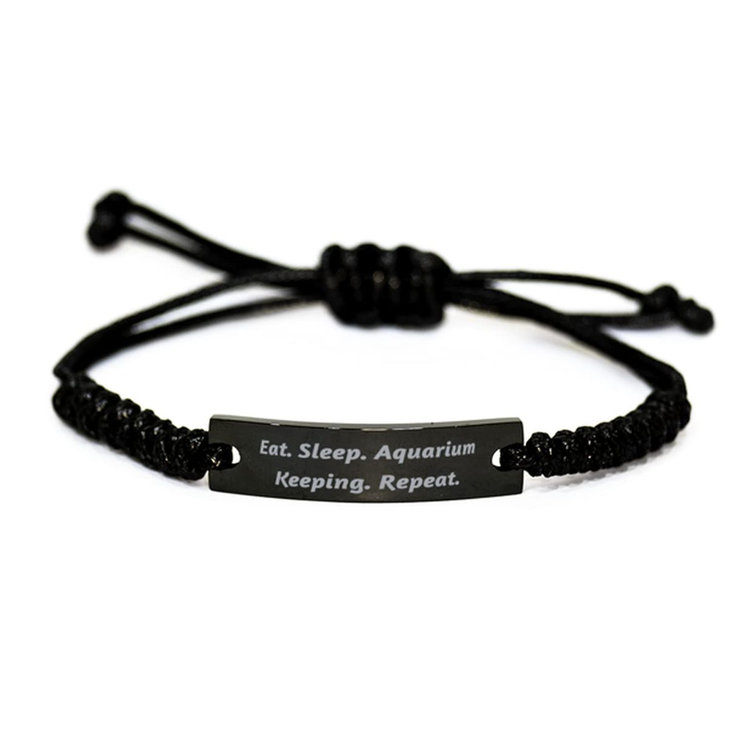 Perfect Aquarium Keeping Gifts, Eat. Sleep. Aquarium Keeping. Repeat, Brilliant Holiday Black Rope Bracelet from Friends