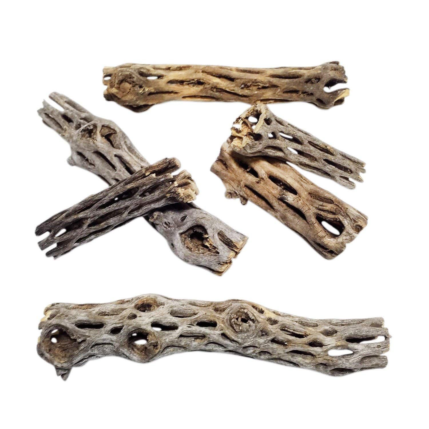 Aquatic Foods Inc. 3" & 6" Mixed Cholla Wood for Freshwater Shrimp, Crabs, Snails, Crayfish and All Aquariums Extra Tourmaline Mineral Supplement Balls Included -20 Piece