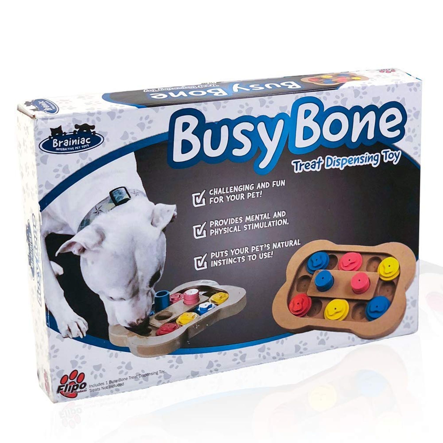 Flipo Brainiac Busy Bone Interactive Pet Toy
