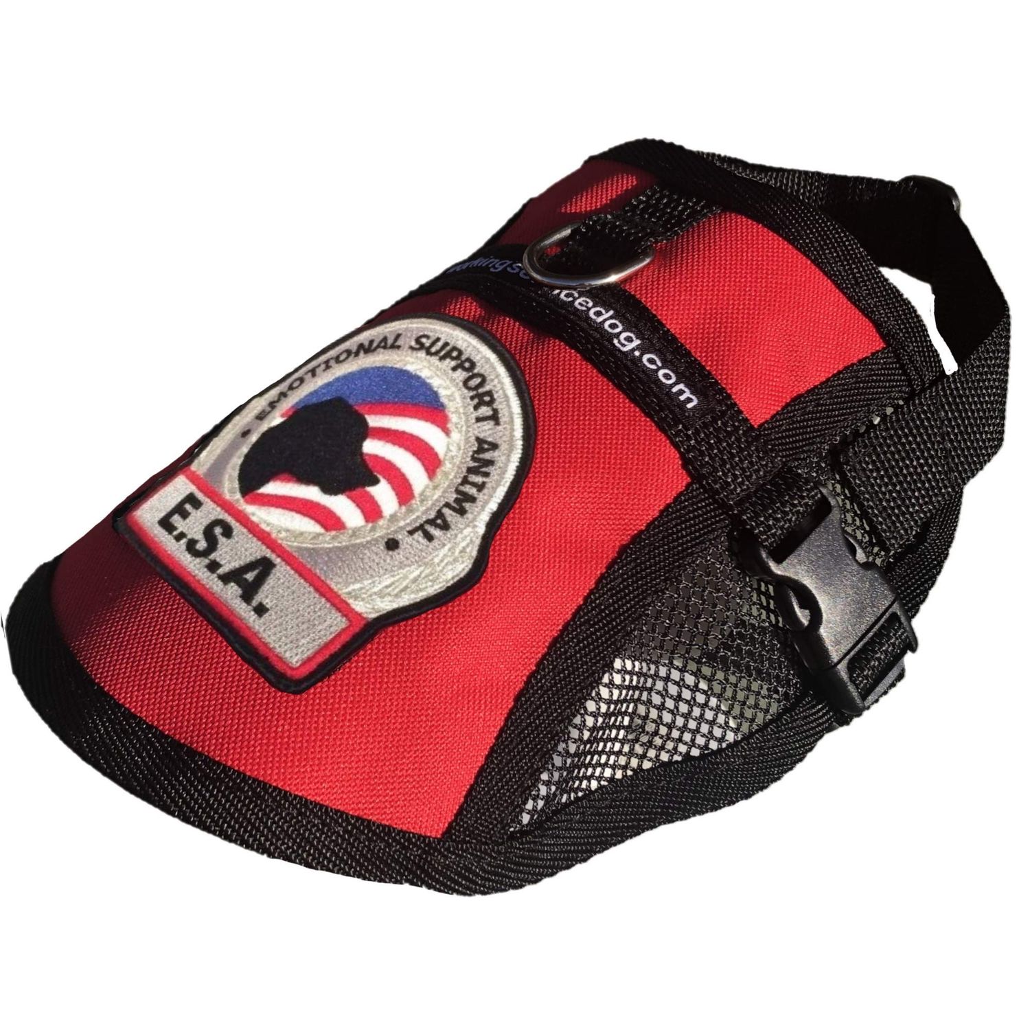 Premium Emotional Support Dog Vest | ESA Dog Vest | Mesh Cooling Panel | Emotional Support Dog Harness | Includes 5 Federal Law ESA Handout Cards (14" - 17" Girth, Red)