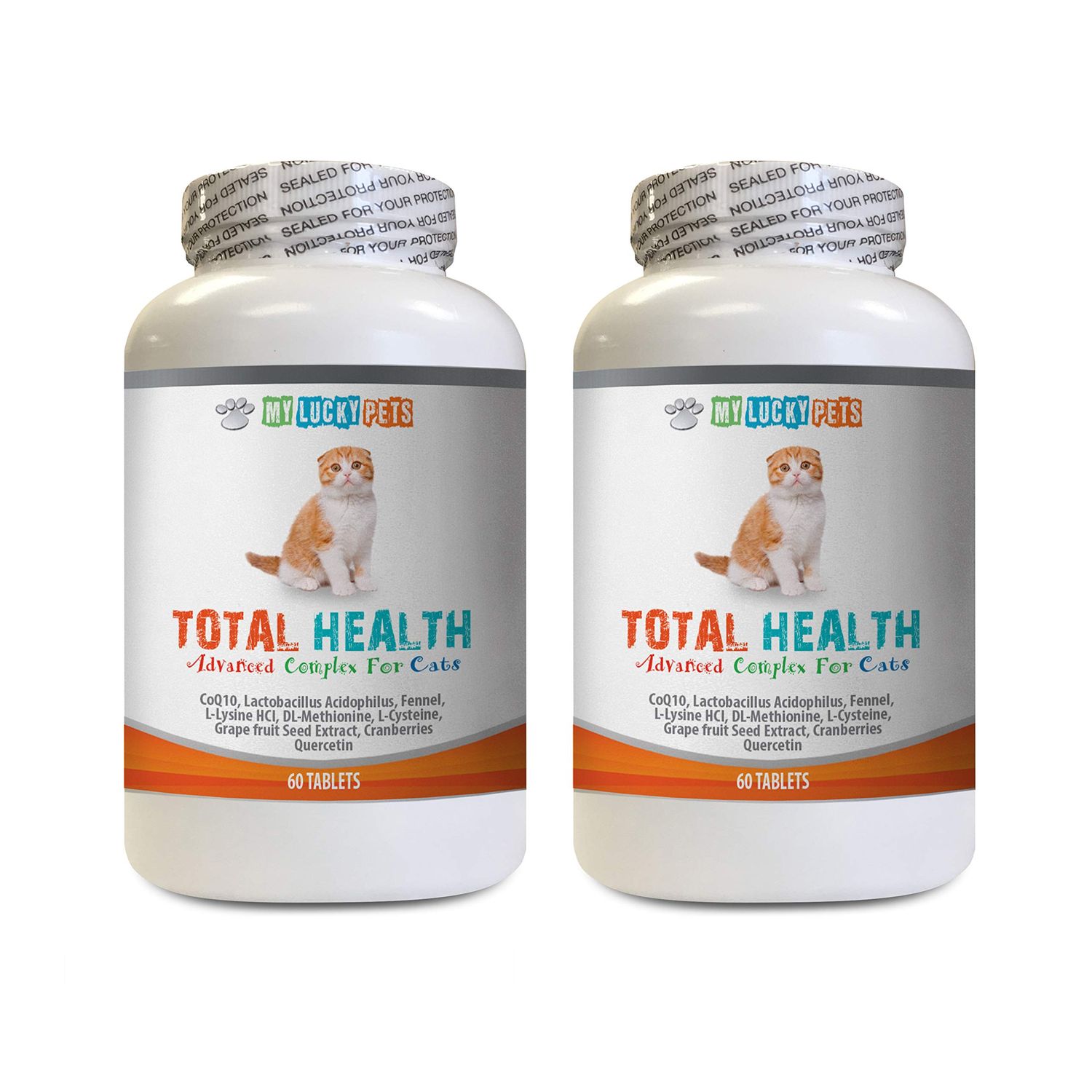 cat Eye Care - CAT Total Health Formula - Hair Skin Teeth Eye Urinary Health - Immune Boost - Vitamin e for Cats - 2 Bottles (120 Tablets)