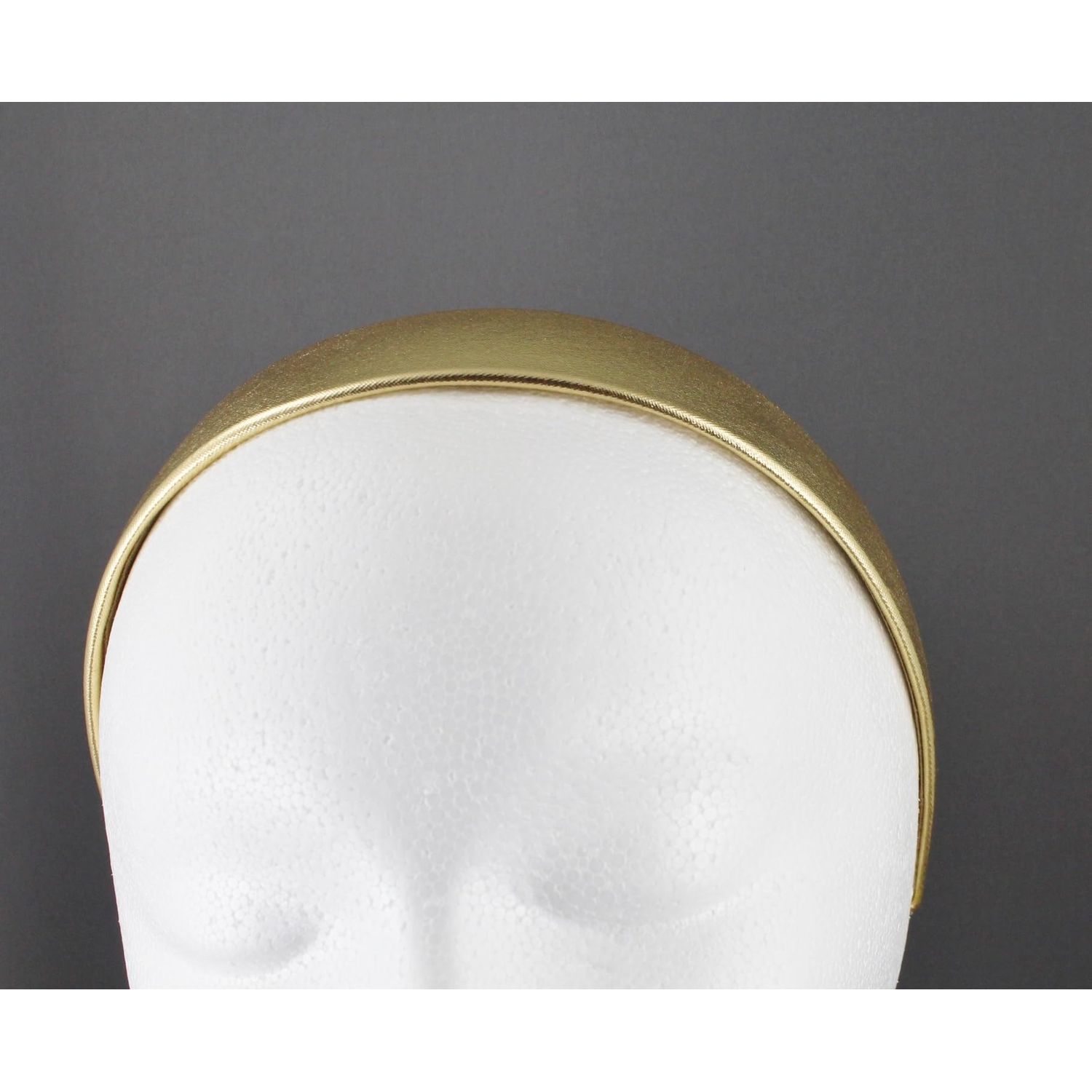 Gold shiny faux leather headband textured 1 3/16 inch wide hair band accessory classic style