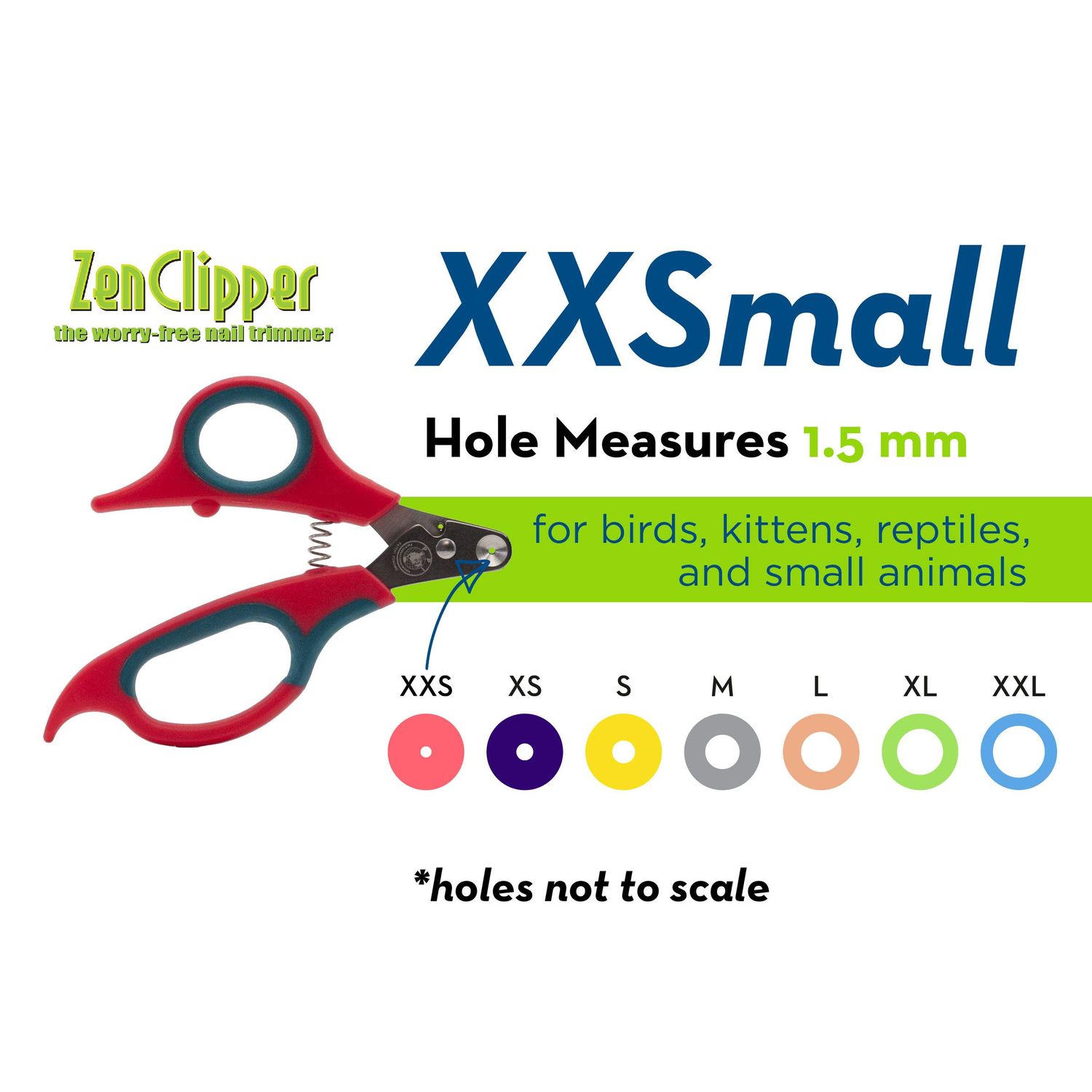 Zen Clipper Pet Nail Clipper for Cats – Cat Nail Clipper for Safer Cat Grooming and Nail Care - Clean, Quiet, and Easy-to-Use Stainless Steel Cat Claw Trimmer - (1.5mm Hole)