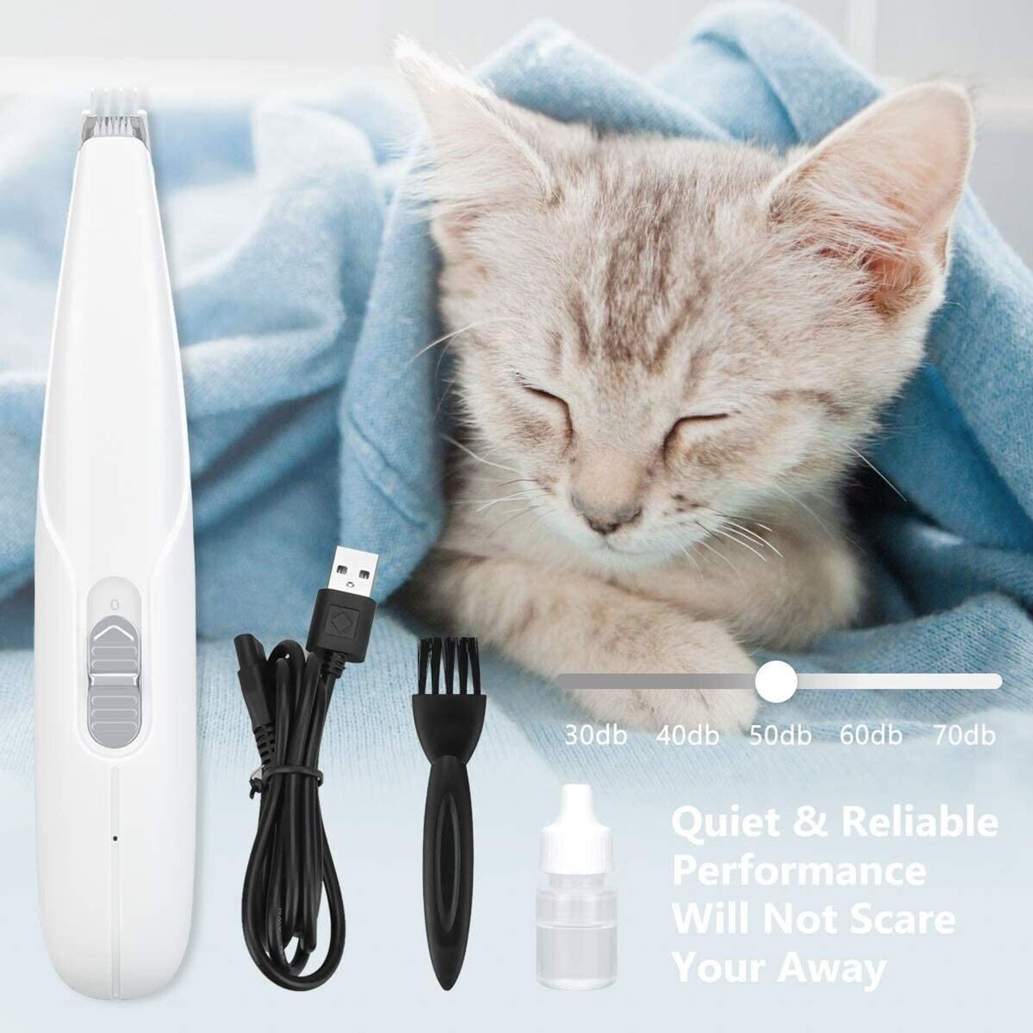 Rechargeable Small Dogs Cats, Face, Paws  Electric Pet Grooming Clipper Trimmer
