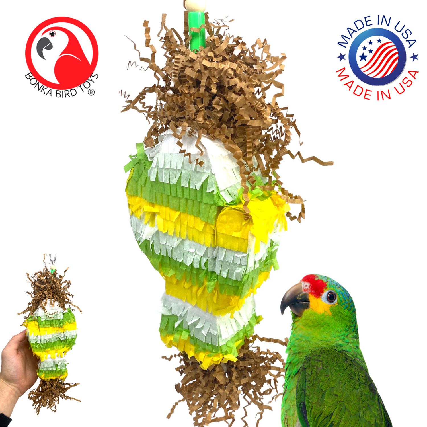 Bonka Bird Toys 3862 Cactus Piñata Small Bird Toy Cages Forage Chew Parakeet Pet