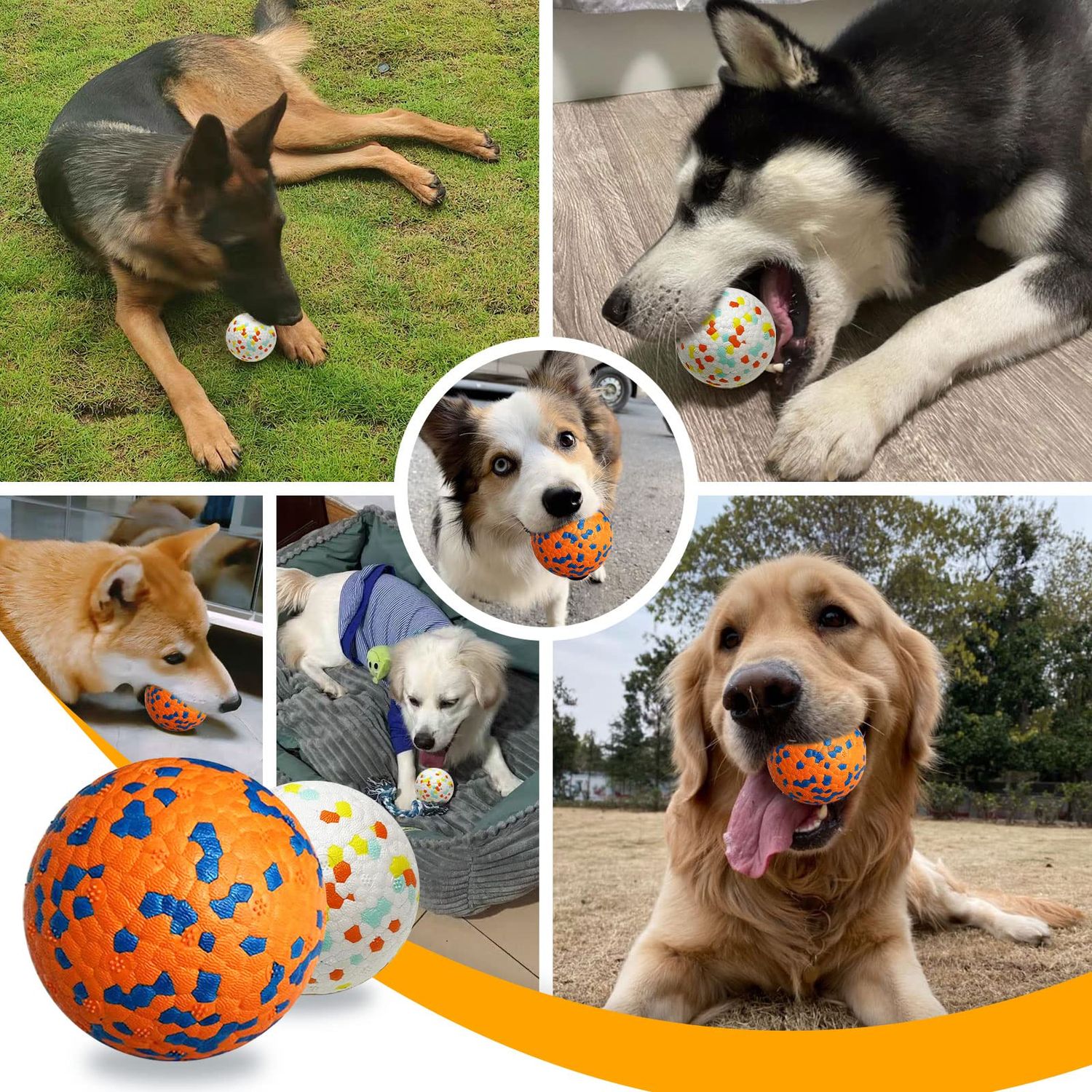 Petcare 2 Pack Dog Toy Balls Upgraded Indestructible Dog Tennis Ball Aggressive Chewers Dog Toys for Medium Large Dogs Interactive Durable Bouncy Dog Chew Balls Water Toy Fetch Balls Rottweiler