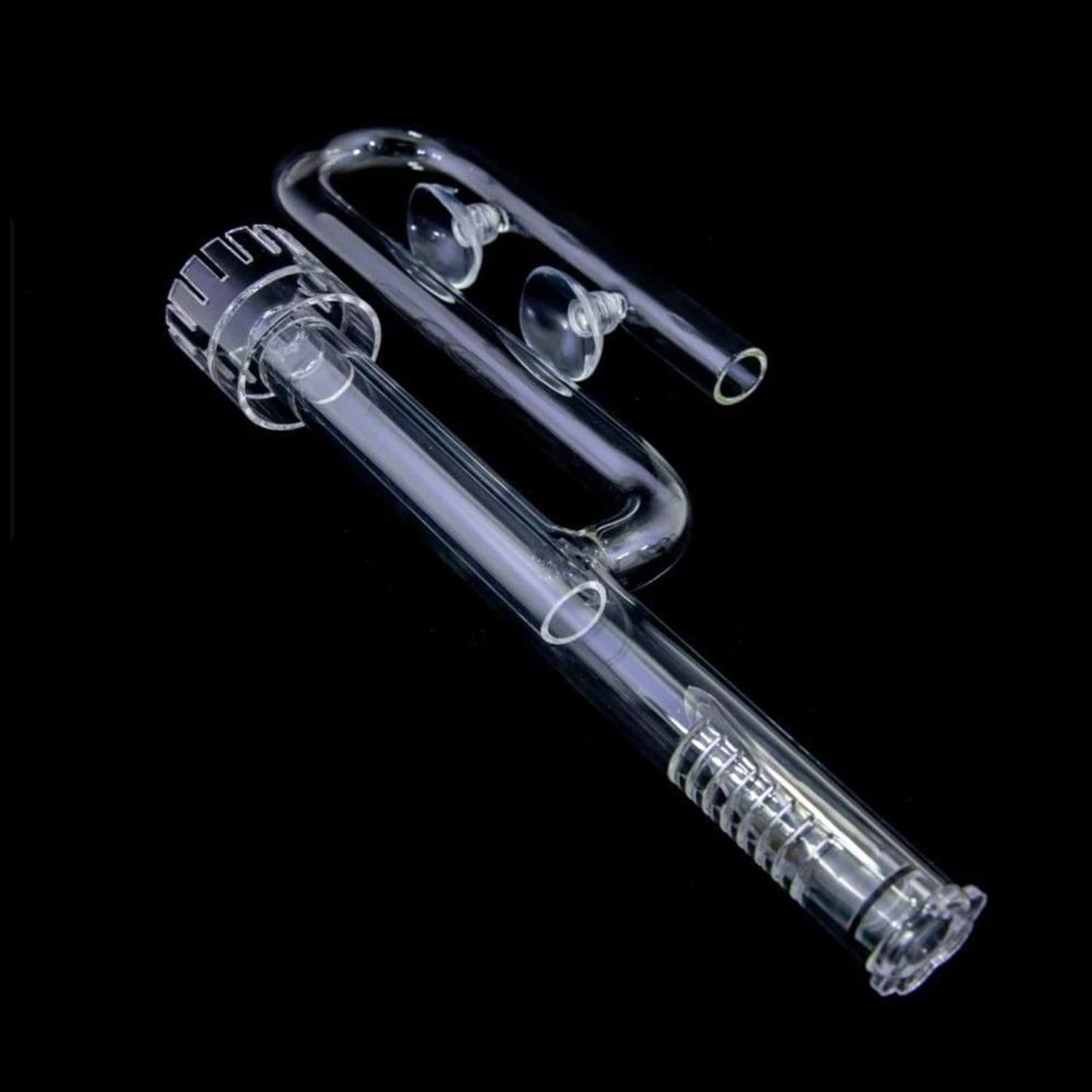 FZONE Aquatic Glass Lily Pipe Set with Lily Skimmer Inflow and Lily Outflow for Aquarium Filter 1/2''(12/16mm) Tubing