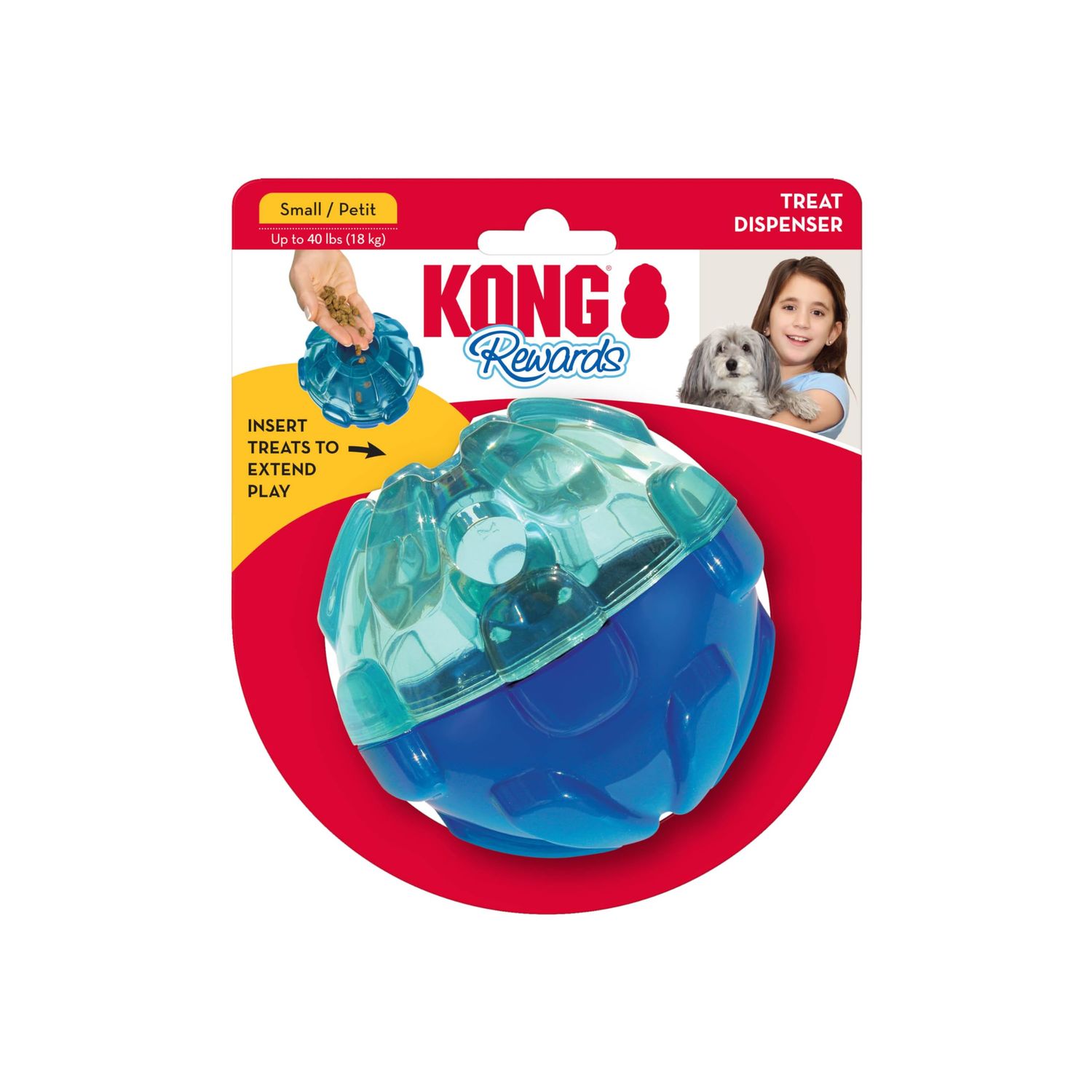 KONG Company 38703434: Rewards Ball Treat Dispenser Dog Toy, Sm