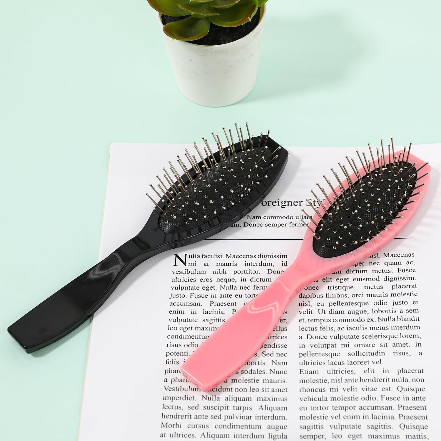 Wig Brush for Synthetic Wigs,2 Pack Wig Hair Brush Stainless Steel Wig Wire Brush Portable Hair Brush Professional Synthetic Hair Brush Wig Hair Combs Hair Extension Brush for Women
