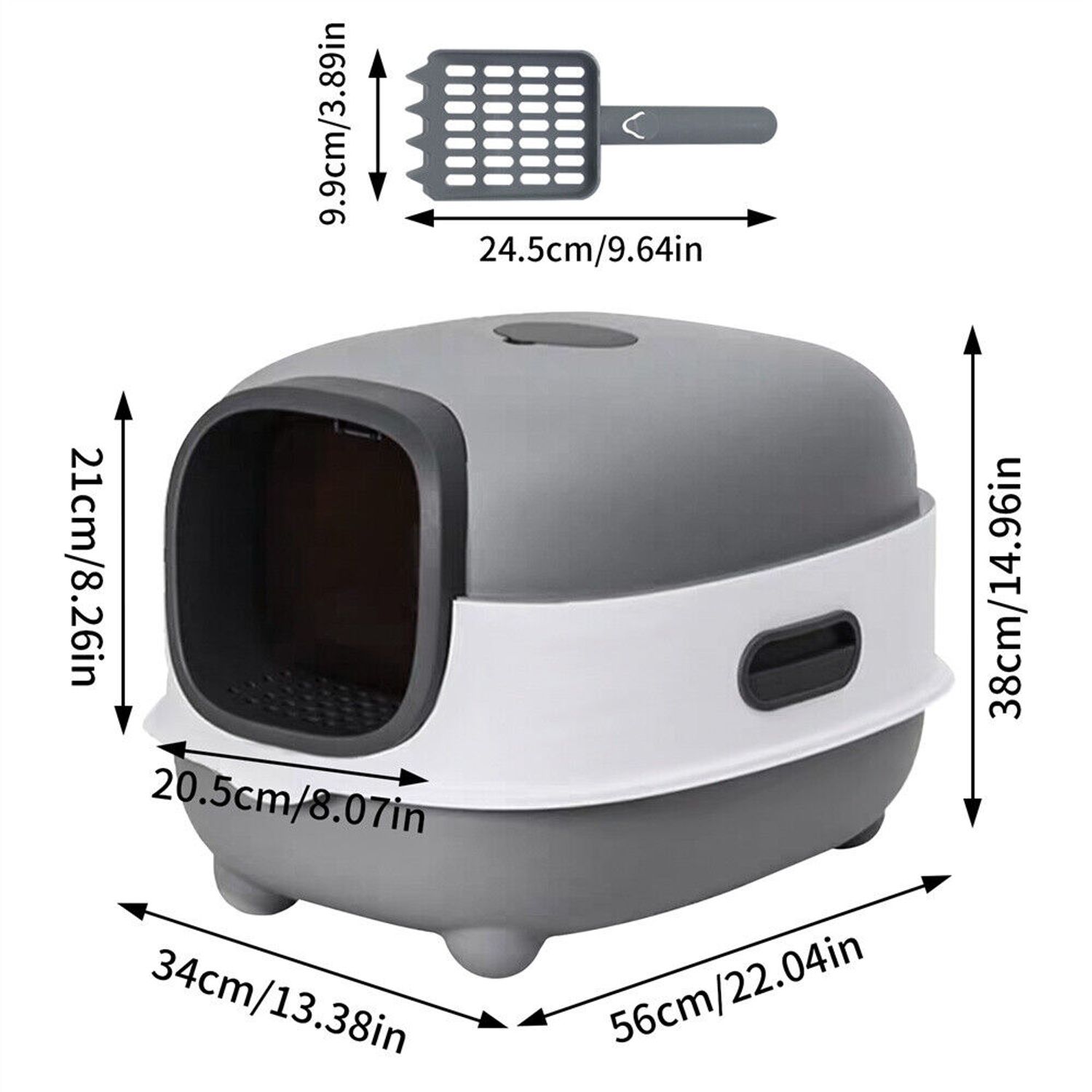 Extra Large Cat Litter Box Enclosed with Scoop Odor Defensive Hooded Litter Tray
