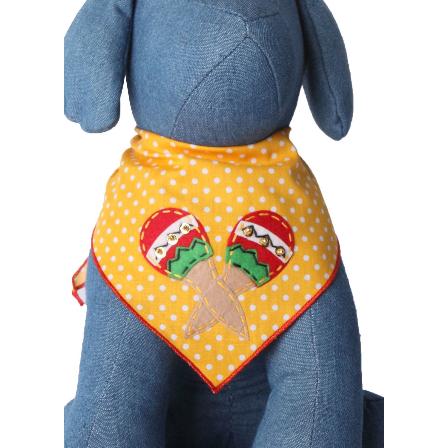 Tail Trends Cinco de Mayo Dog Maracas Dog Bandana for Medium to Large Sized Dogs - 100% Cotton