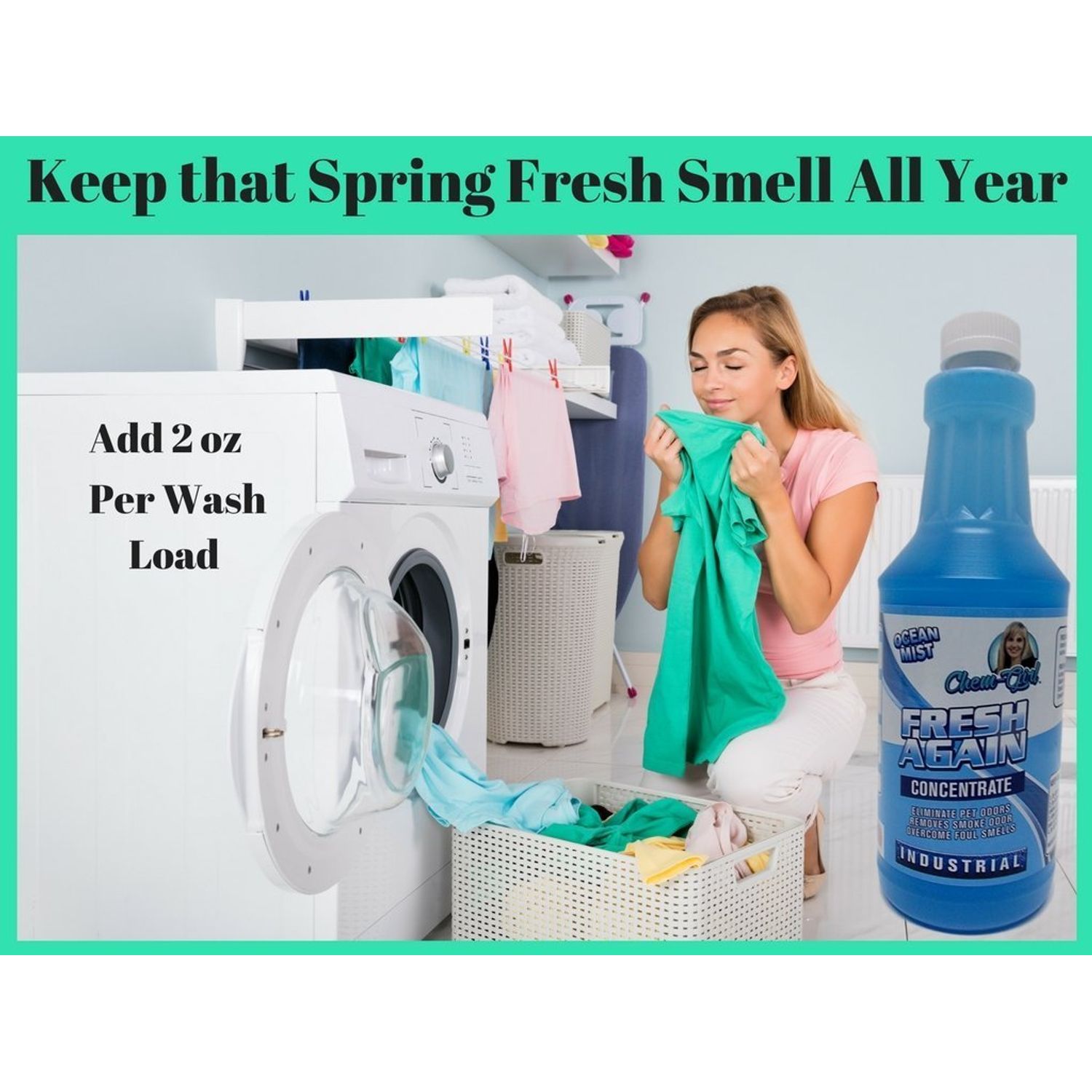 Chem-Girl | FRESH AGAIN Odor Remover & Deodorizer - Neutralizes Foul Odors in Upholstery, Carpet, Air, Shoes, Rugs, Clothes, Dog Beds, Litter Boxes | Industrial Strength Concentrate - 1 Quart