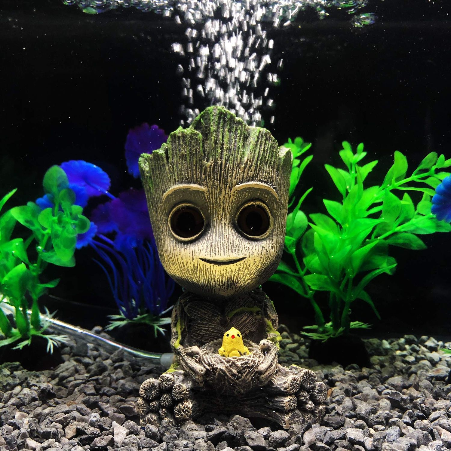 AnxunJim Aquarium Groot Air Bubbler Decorations Fish Tank Air Stone Set